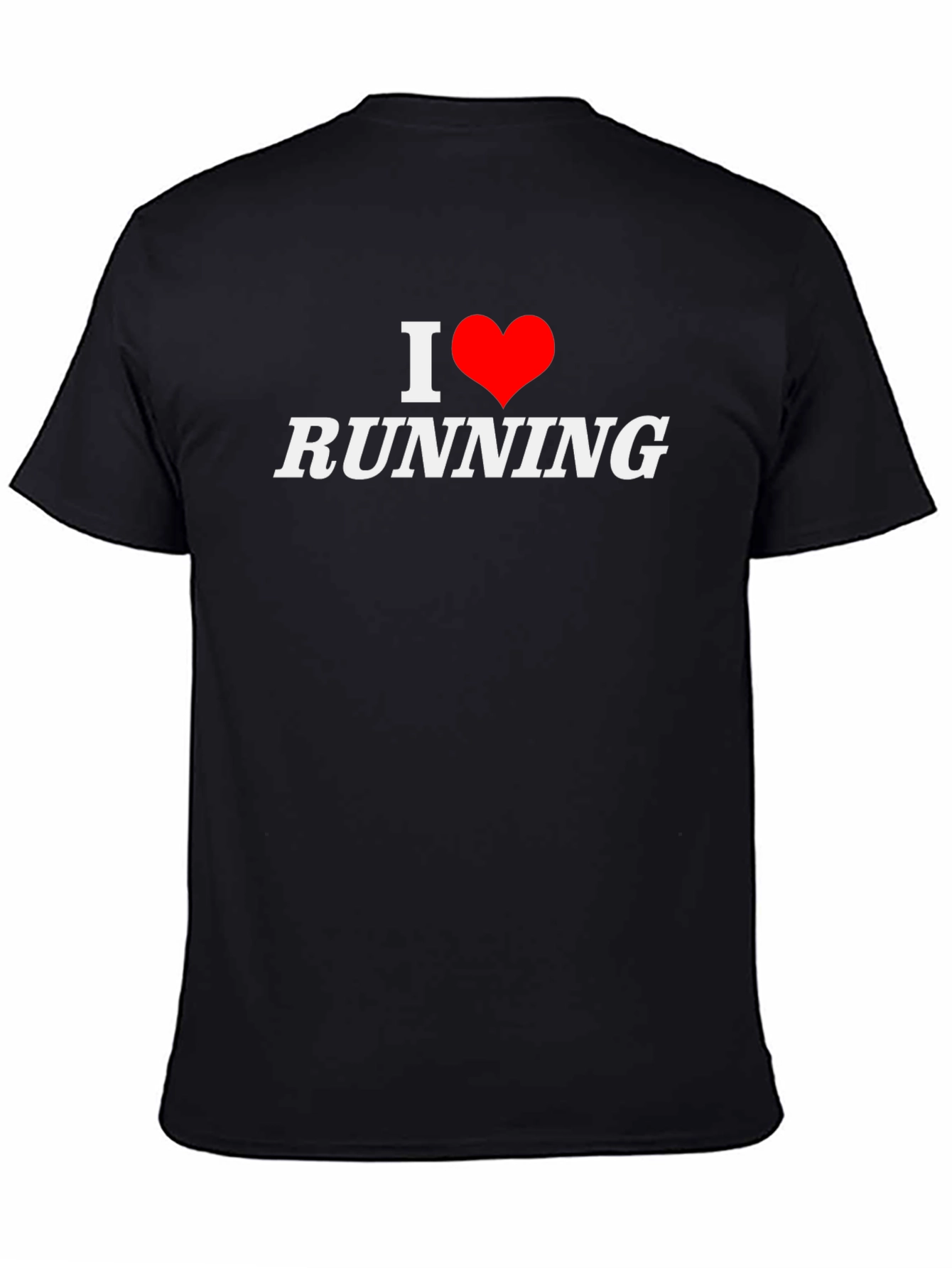 Black I Heart Running Black Cotton Tee view 4