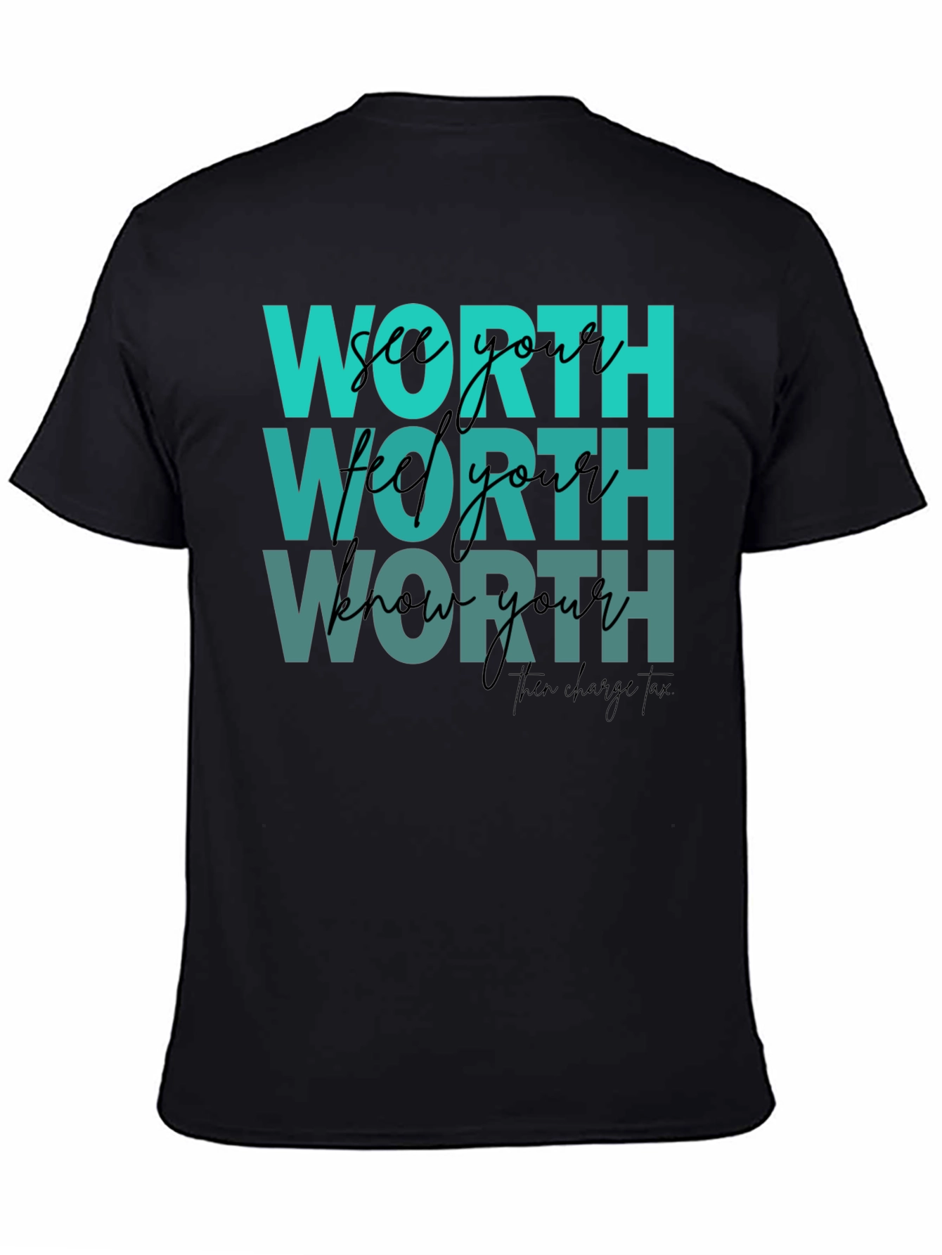 Black Know Your Worth Graphic Tee view 4