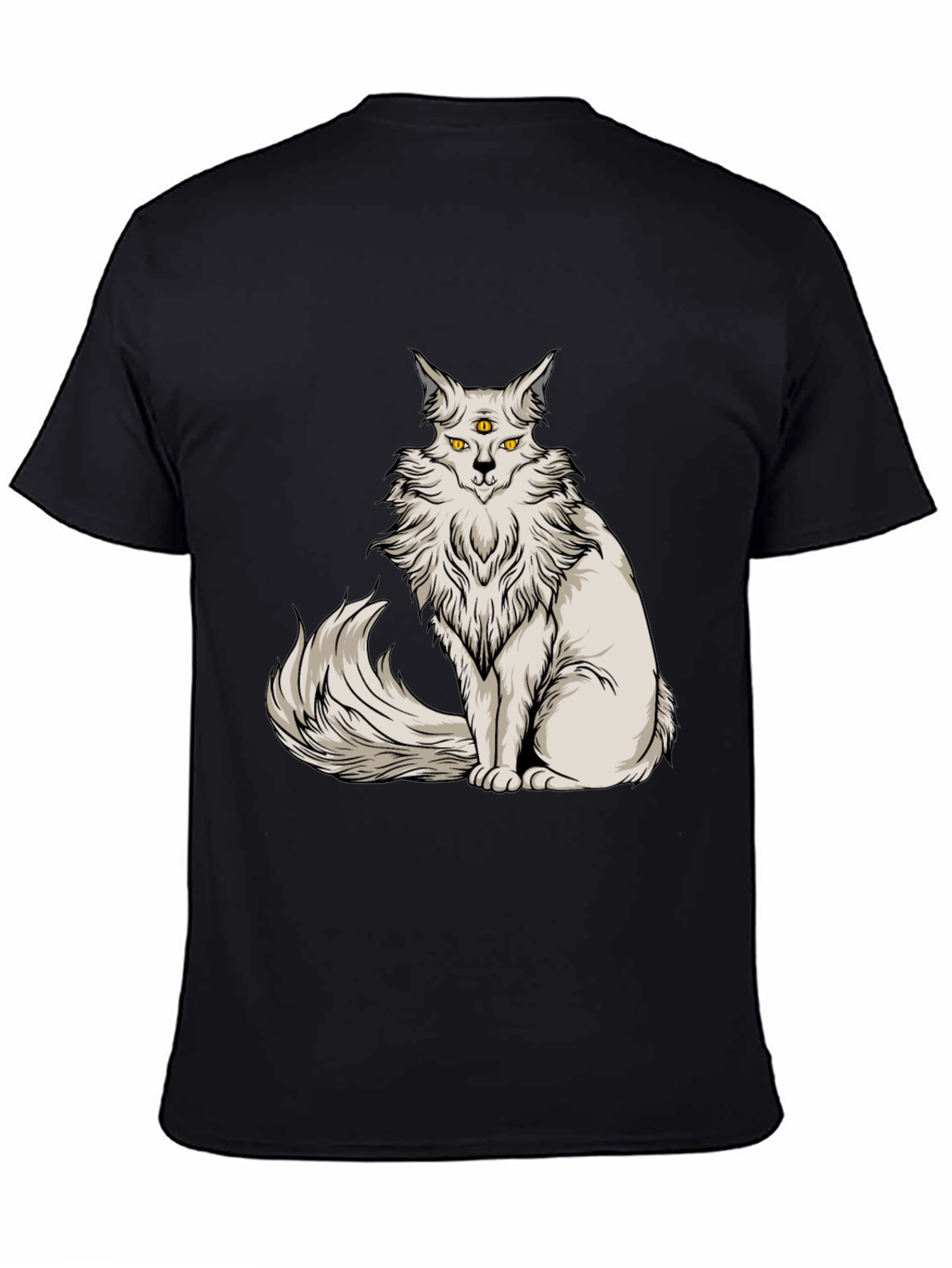 Black Mystic Cat T-Shirt - Third Eye Design view 4