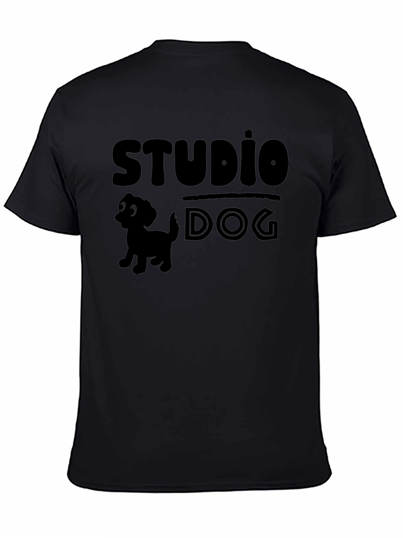 Black Studio Dog Graphic Tee - Black Cotton Blend view 4