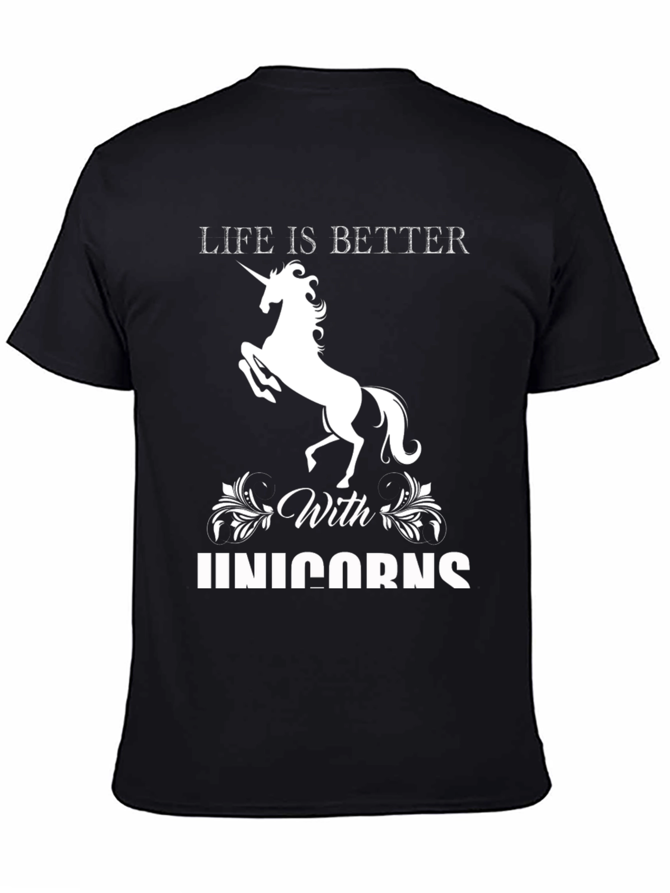 Black Life Is Better With Unicorns T-Shirt view 4