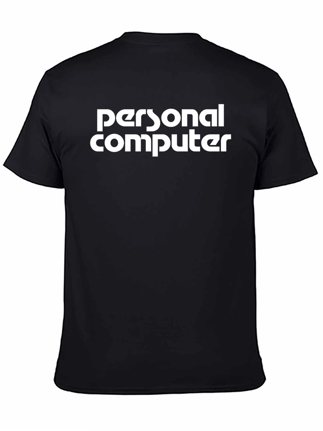 Black Personal Computer Graphic Tee - Black Cotton Blend T-Shirt view 4