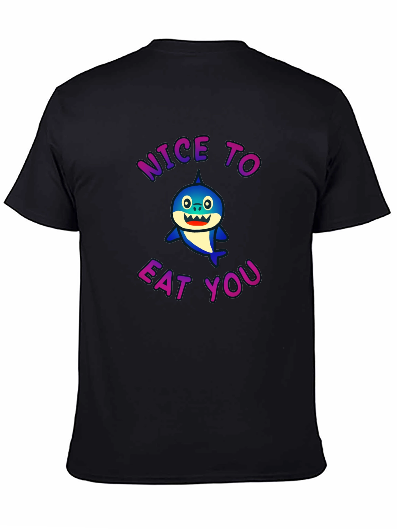 Black Nice To Eat You Shark Graphic Tee view 4