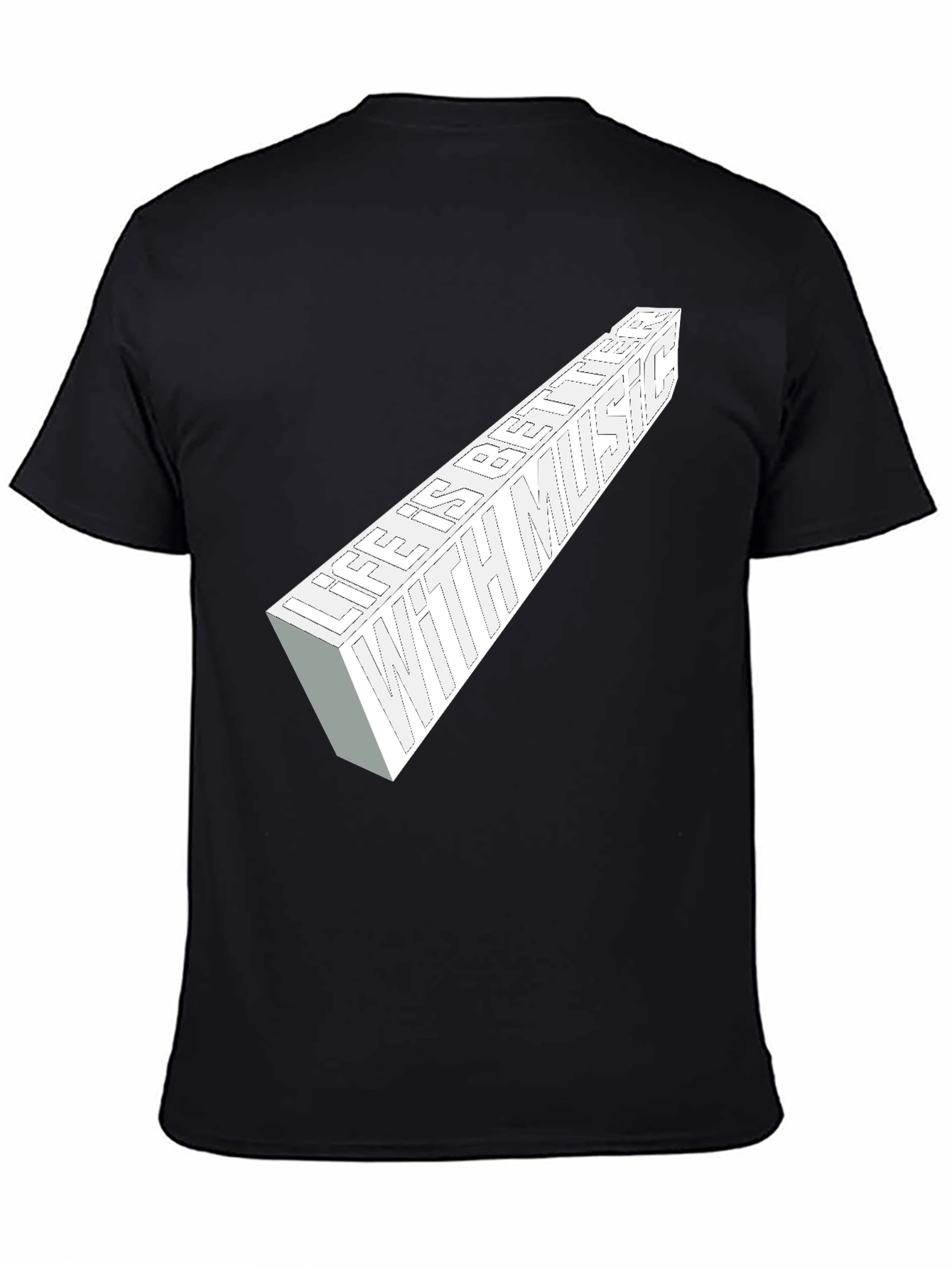 Black Life is Better with Music Black Graphic Tee view 4