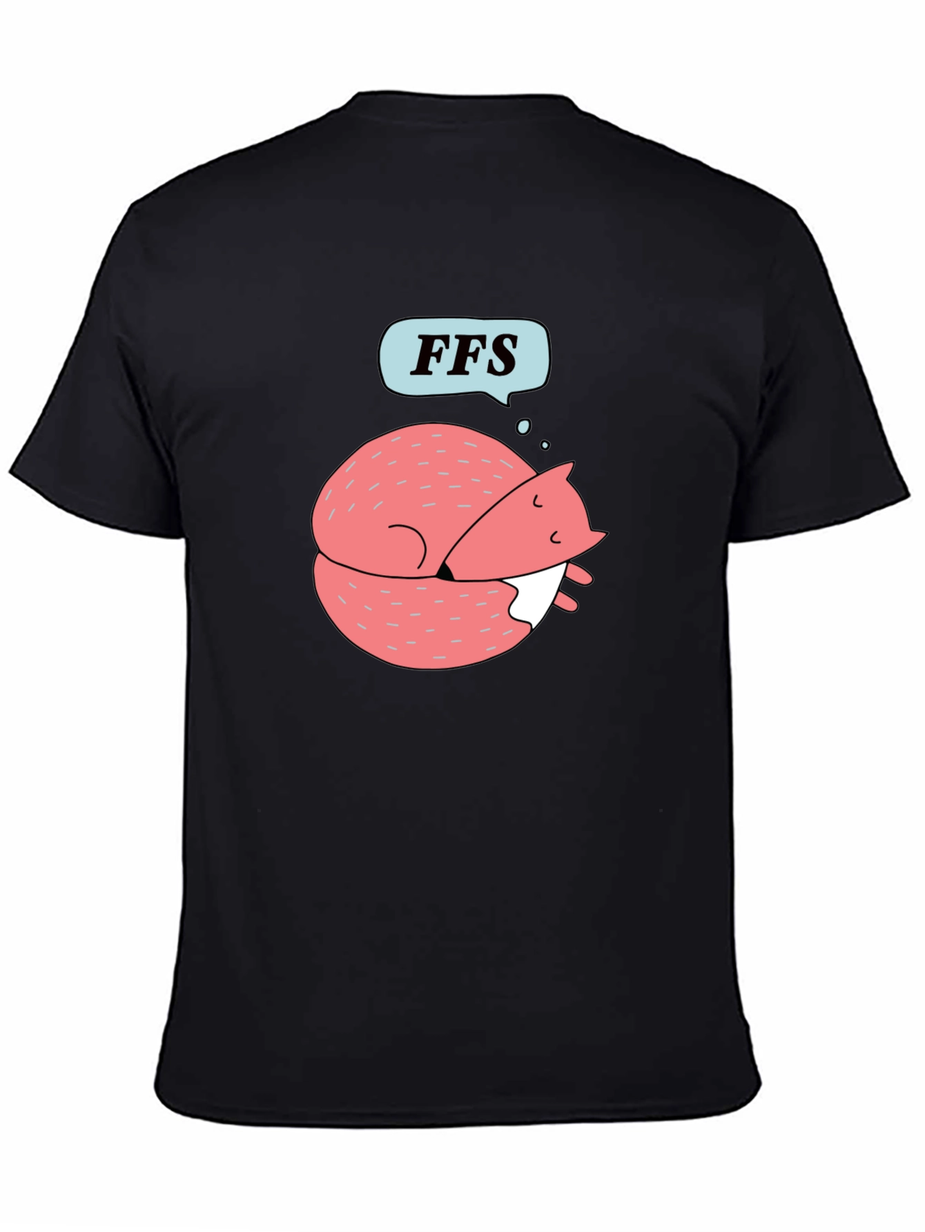 Black FFS Sleeping Fox Graphic T-Shirt - Black view 4