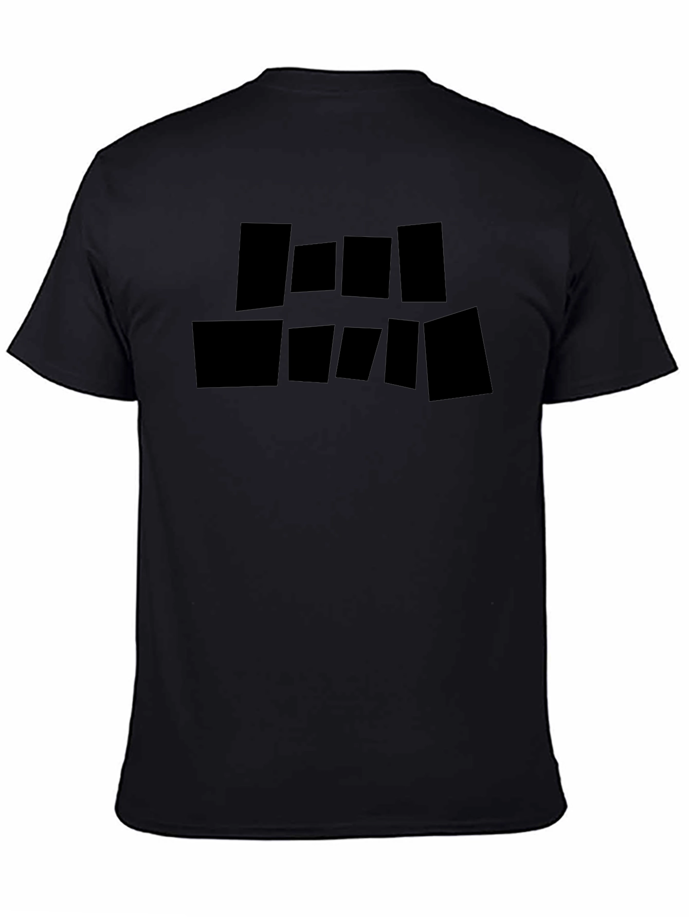 Black Geometric Block Print Black T-Shirt view 4