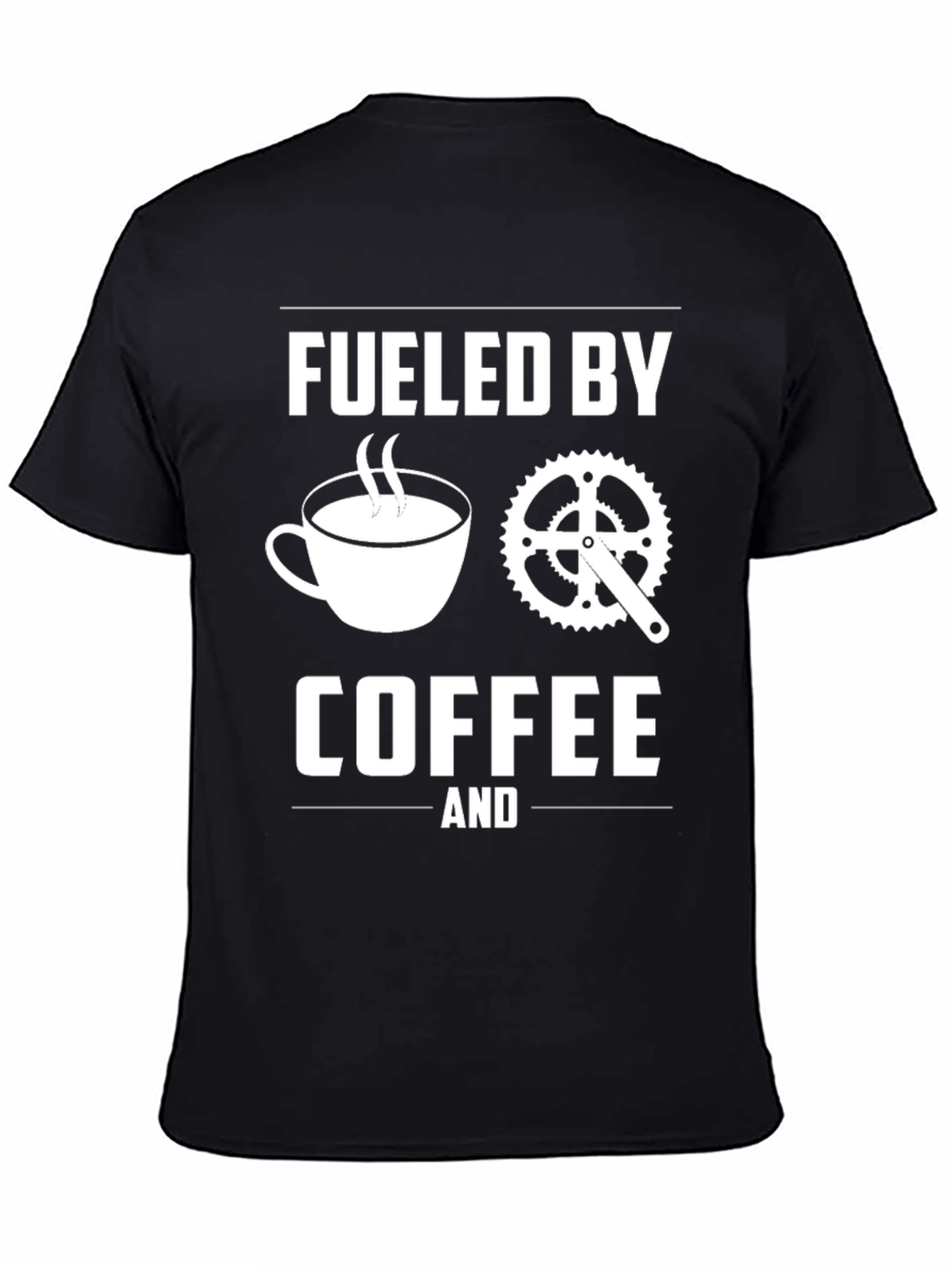 Black Fueled By Coffee & Cycling T-Shirt view 4