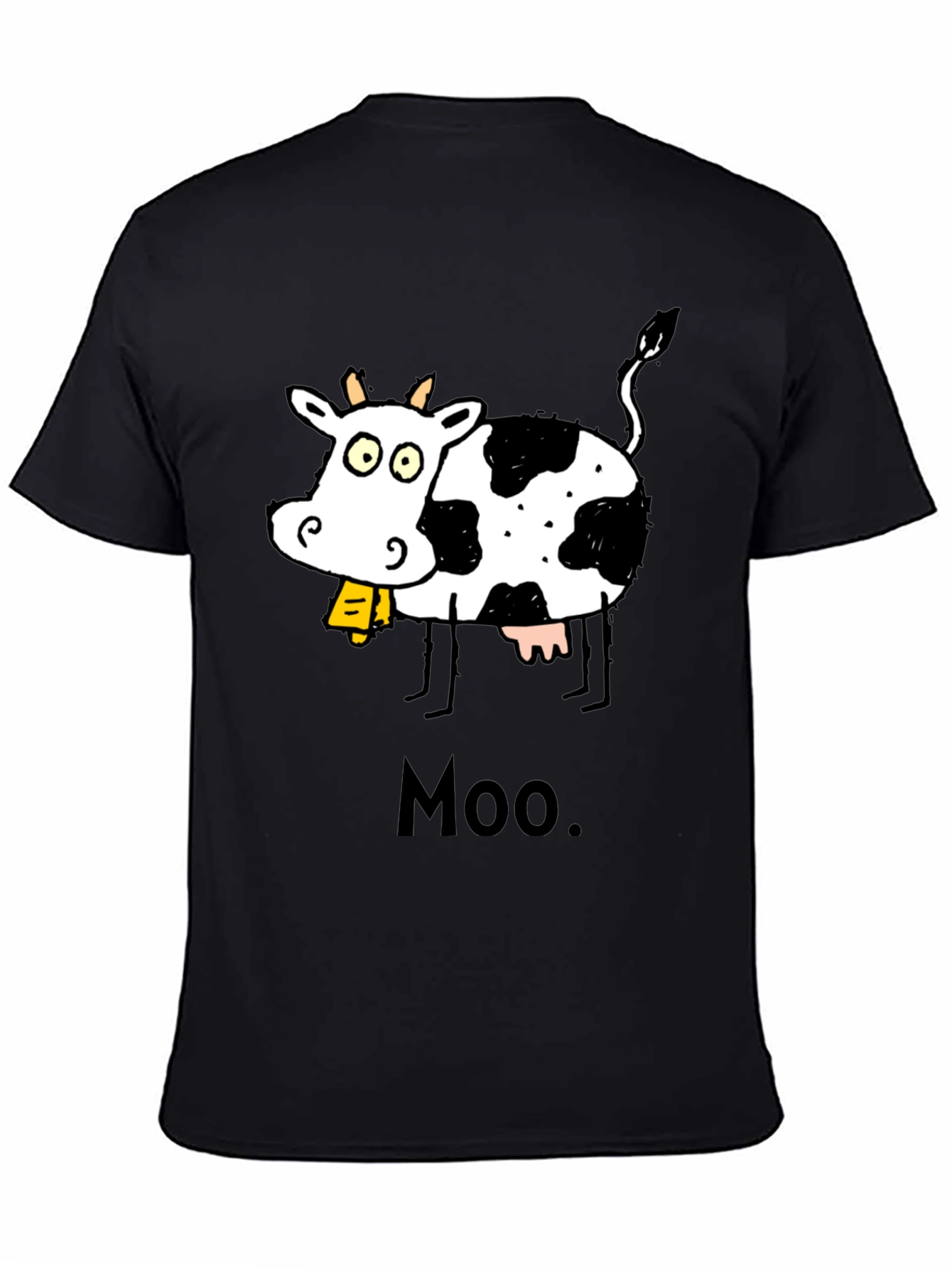 Black Moo Cow Graphic T-Shirt - Black view 4
