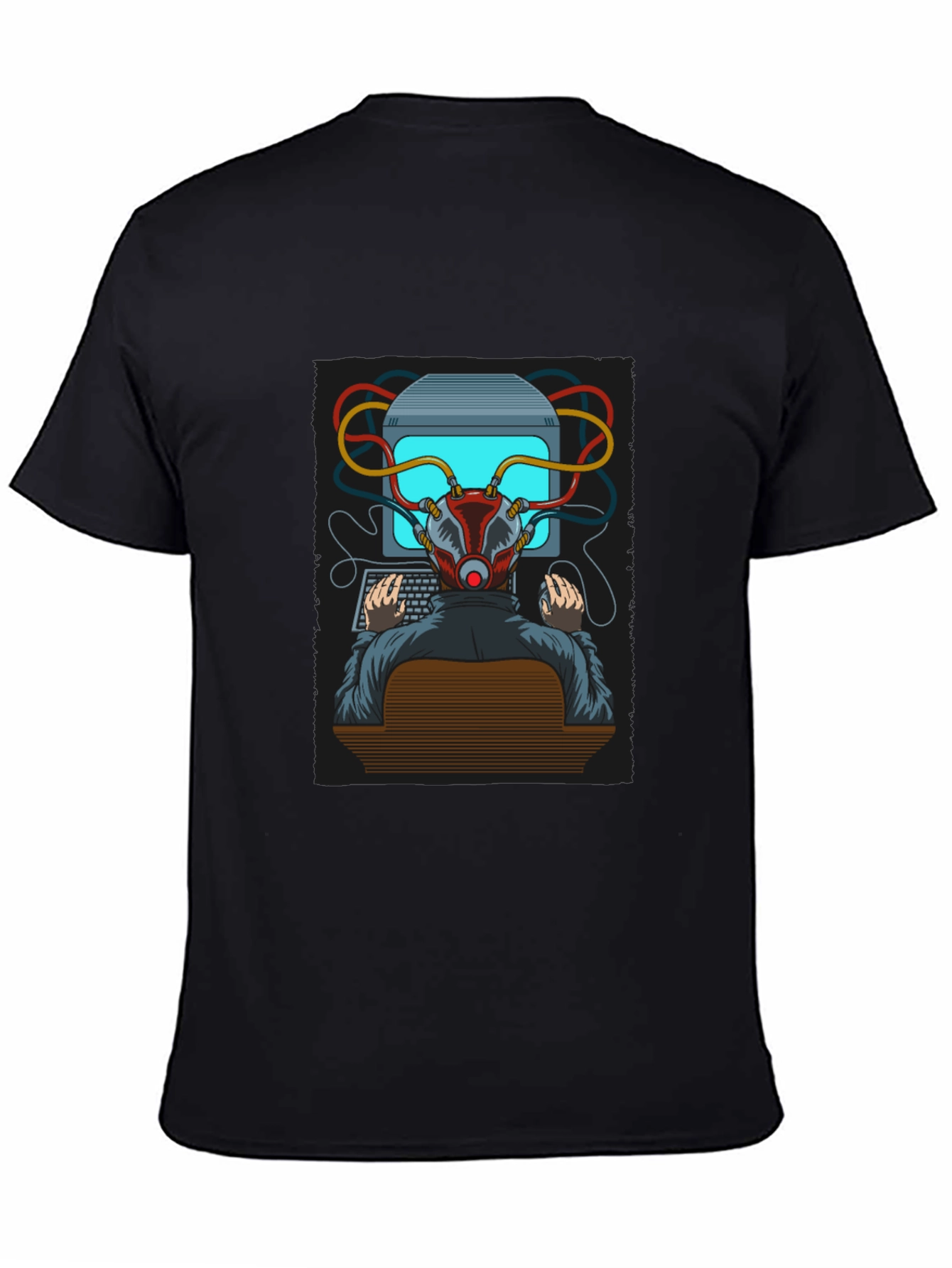 Black Hacker Graphic T-Shirt - Cyberpunk Style Tee view 4