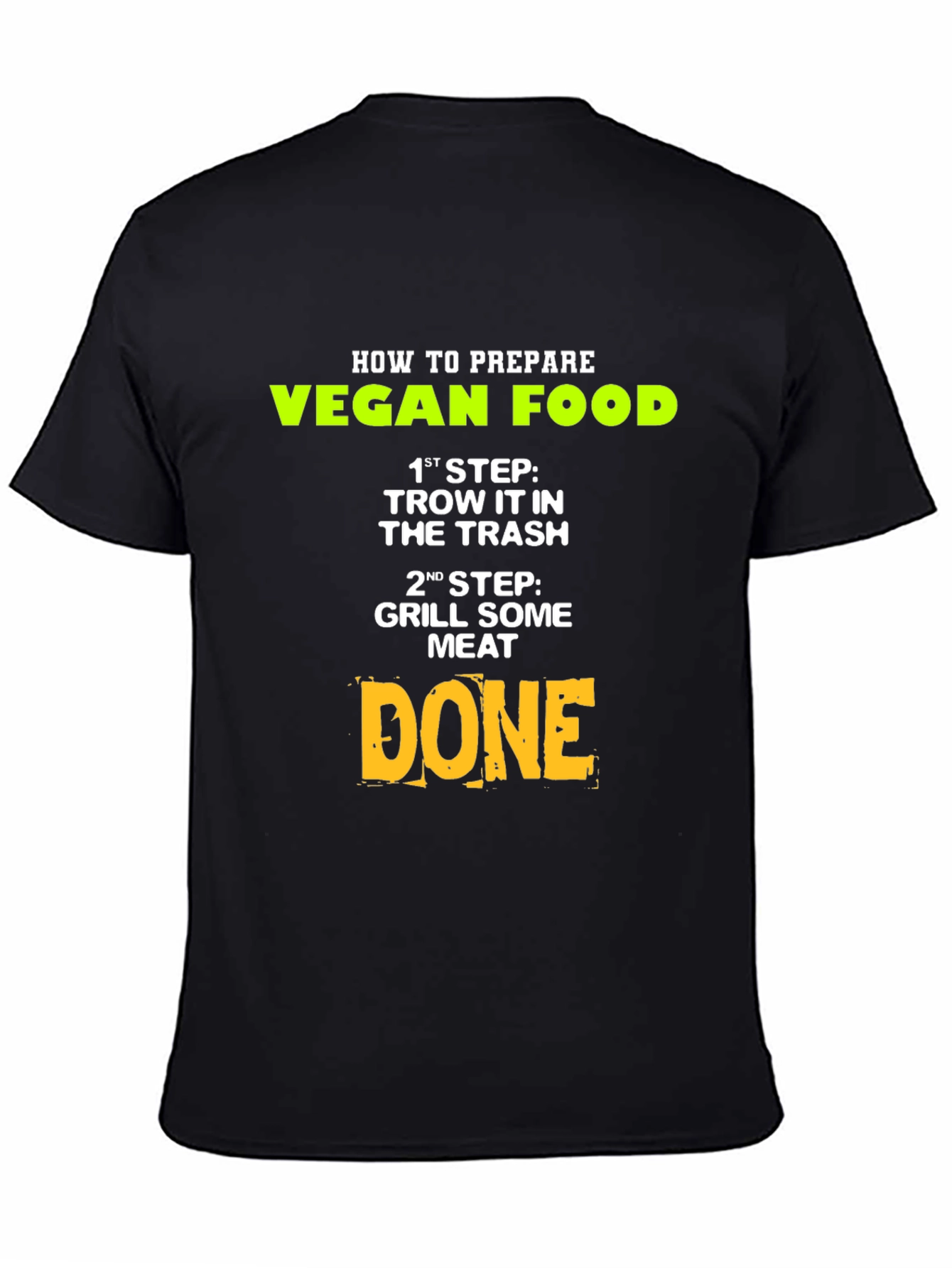 Black Funny Vegan T-Shirt: How to Prepare Vegan Food view 4
