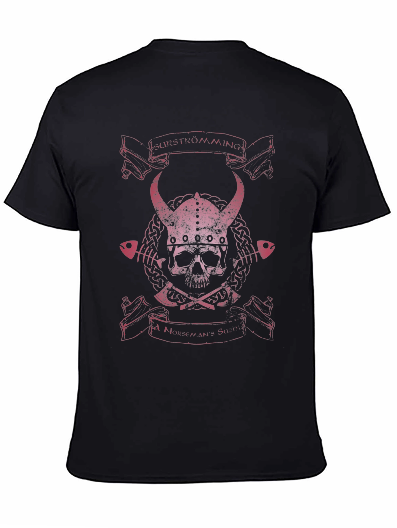Black Viking Skull Graphic Tee view 4