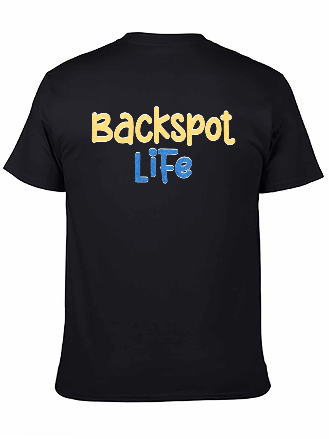 Black Backspot Life Graphic T-Shirt - Cool Casual Wear view 4