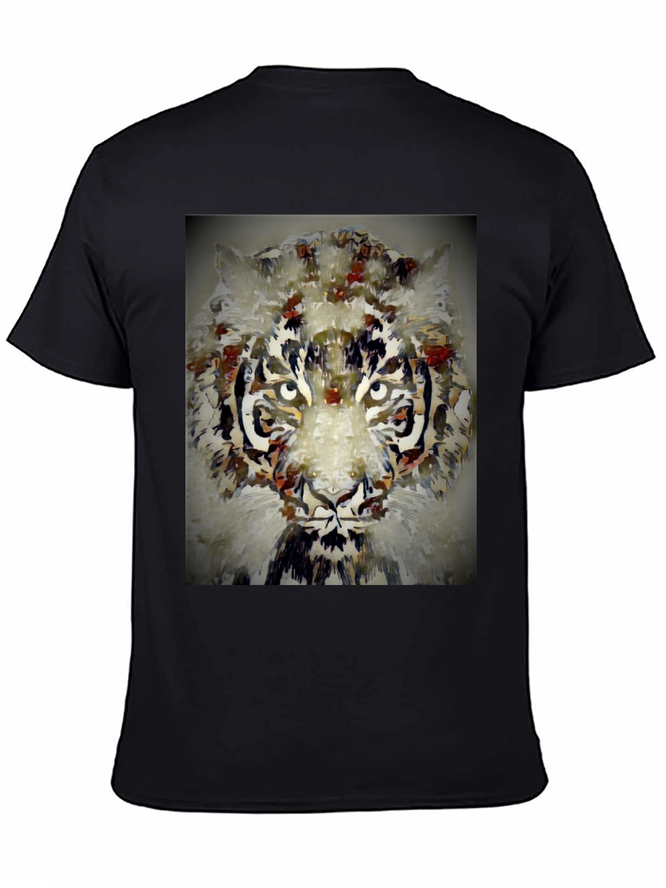 Black Abstract Tiger Graphic Tee view 4