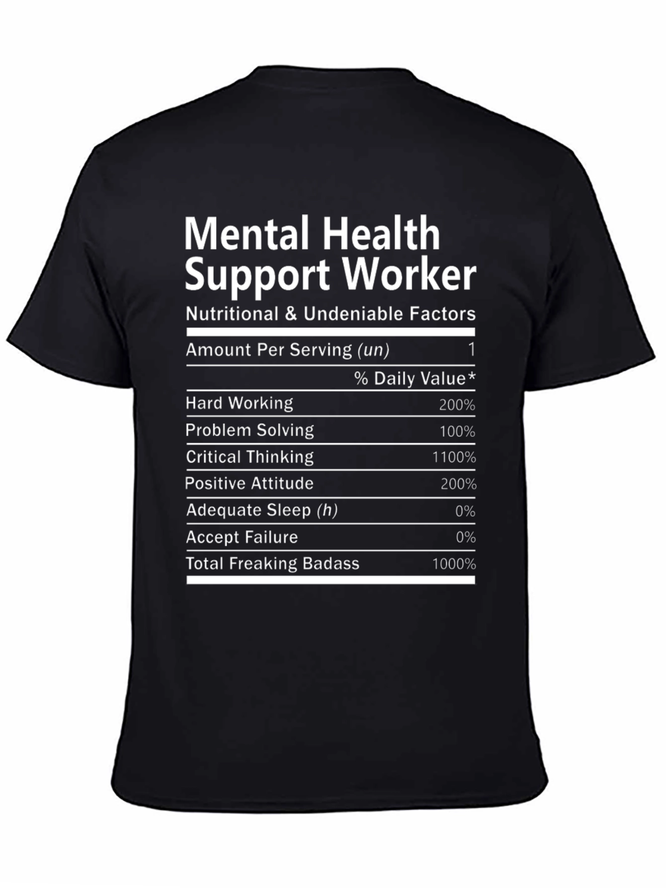 Black Mental Health Support Worker T-Shirt view 4
