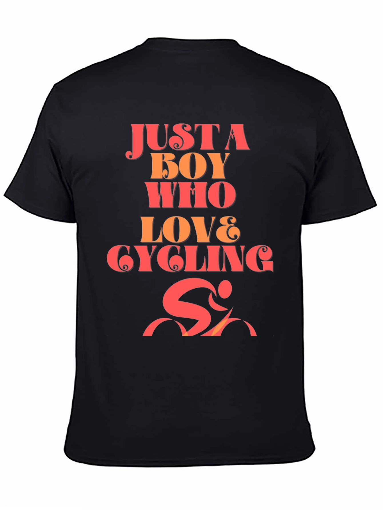 Black Boy Who Loves Cycling Graphic T-Shirt view 4