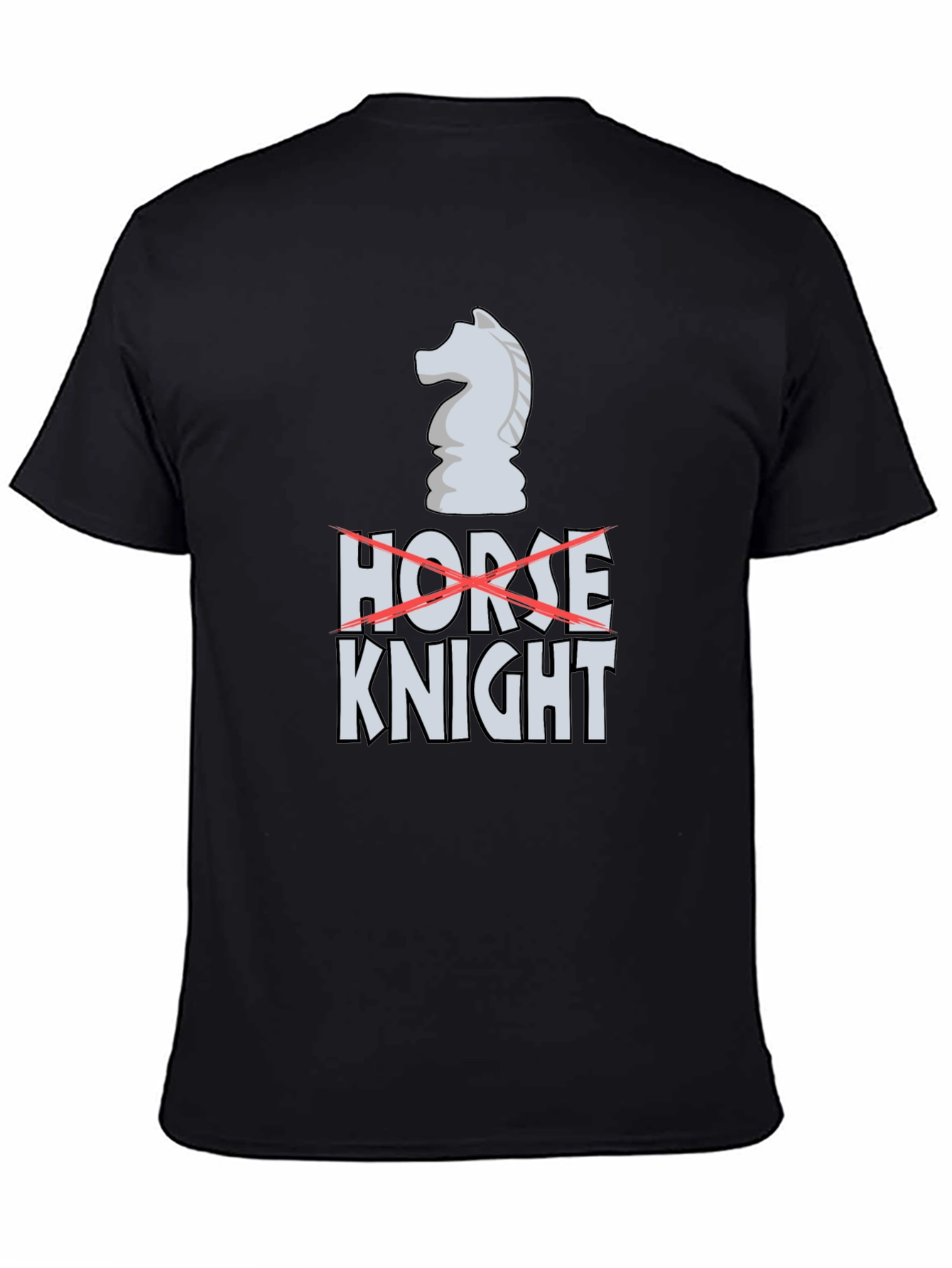 Black Chess Knight Graphic T-Shirt - No Horse! view 4
