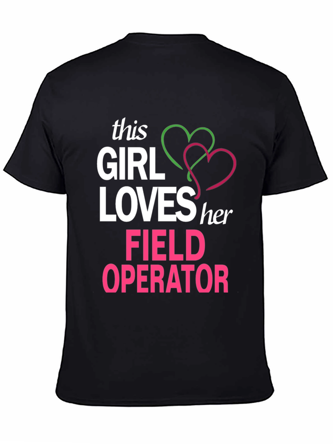 Black This Girl Loves Her Field Operator T-Shirt view 4