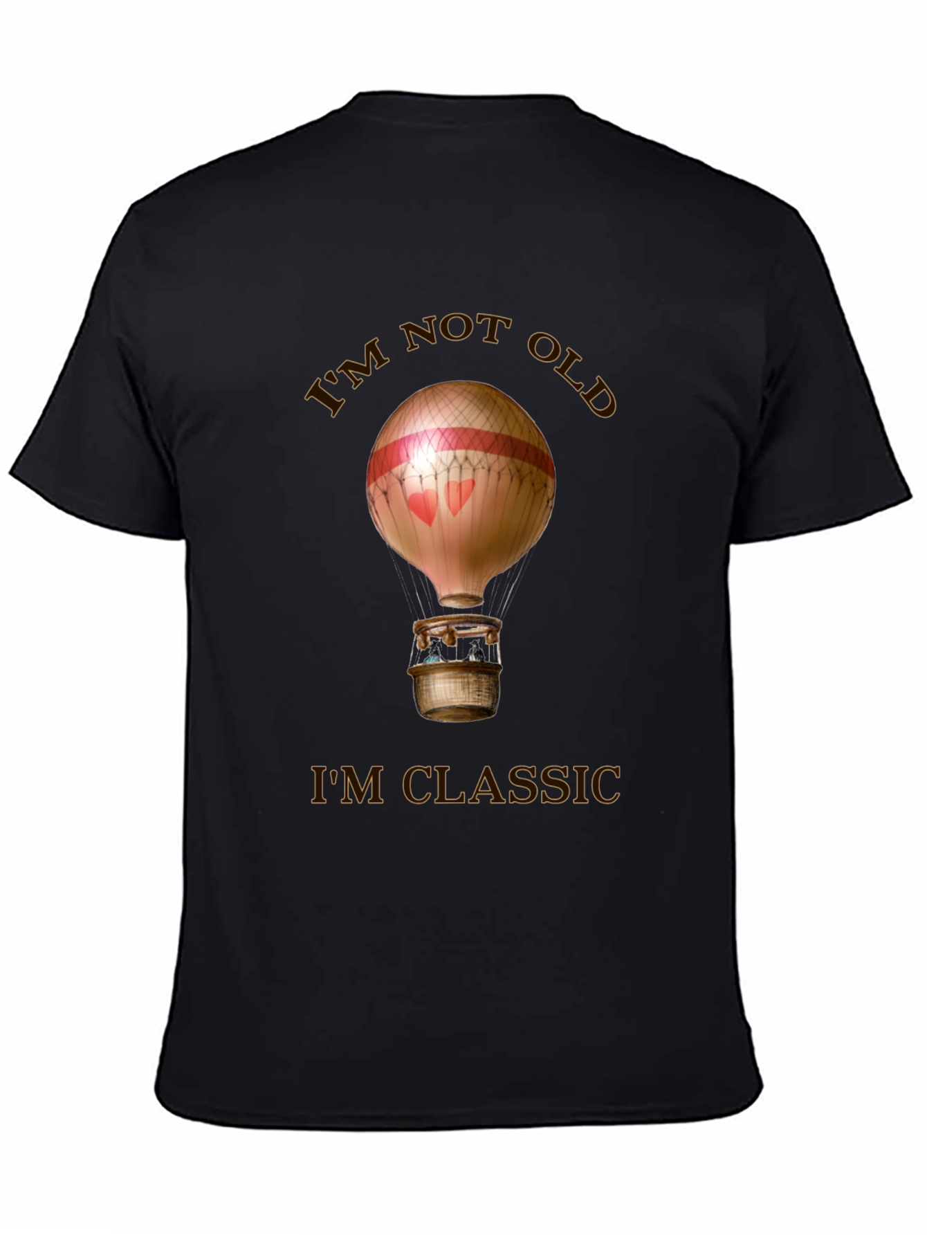 Black Classic Balloon Graphic Tee - "I'm Not Old, I'm Classic" view 4