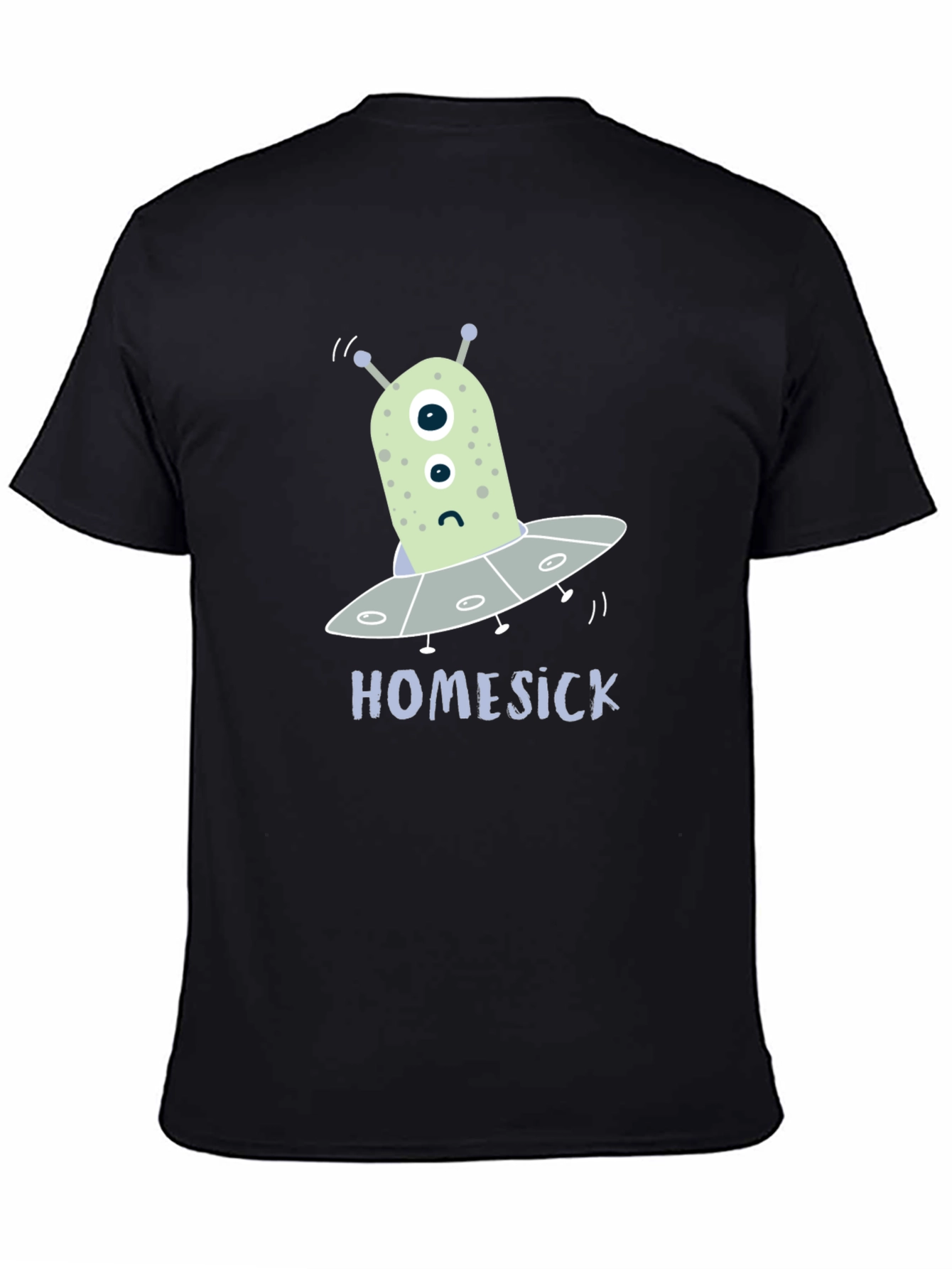 Black Homesick Alien T-Shirt - Funny Space Tee view 4