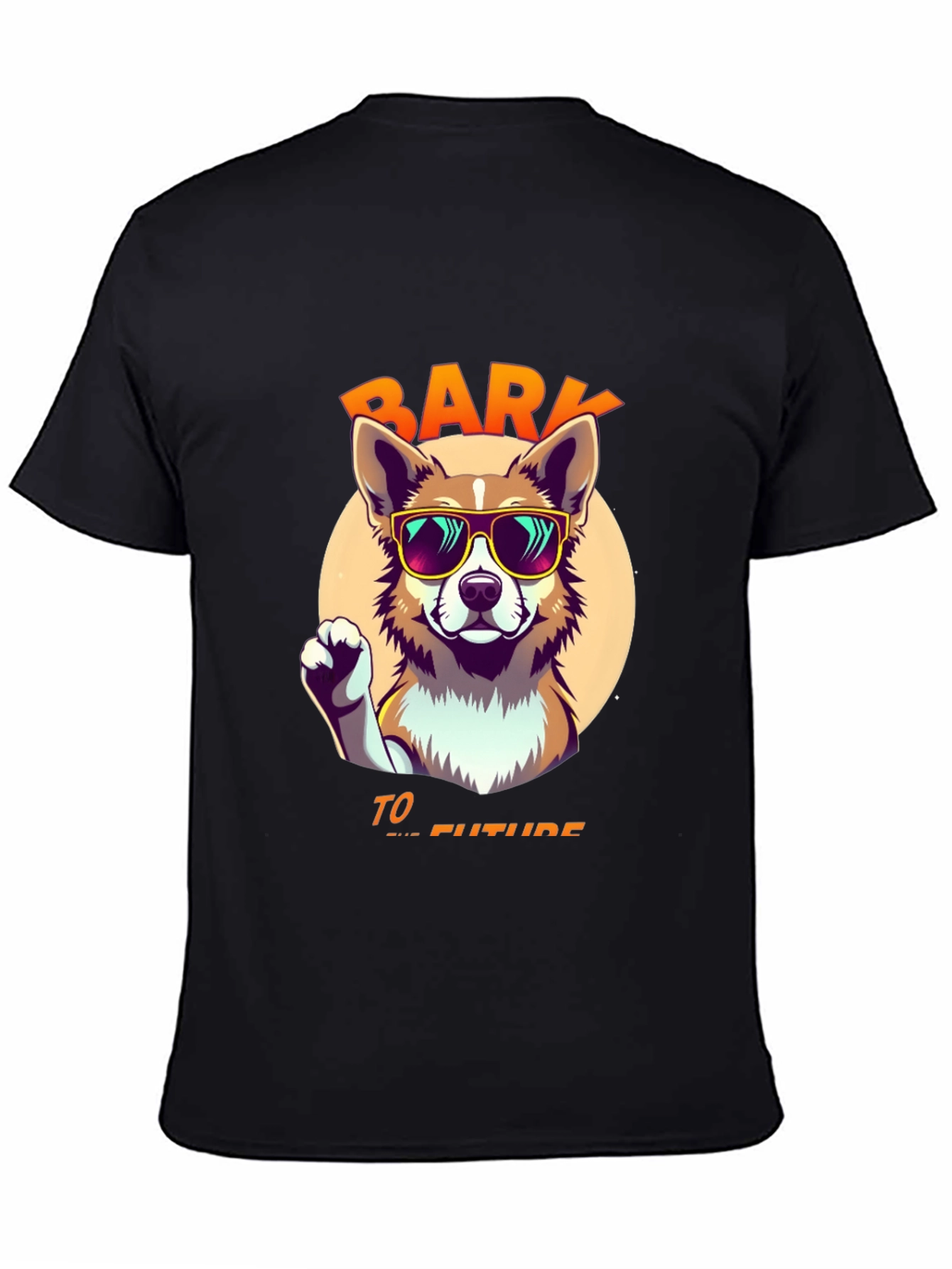 Black Bark to the Future Dog T-Shirt view 4