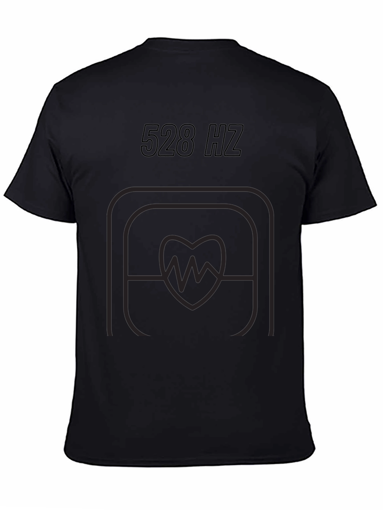 Black 528 Hz Heartbeat Graphic Tee - Black view 4