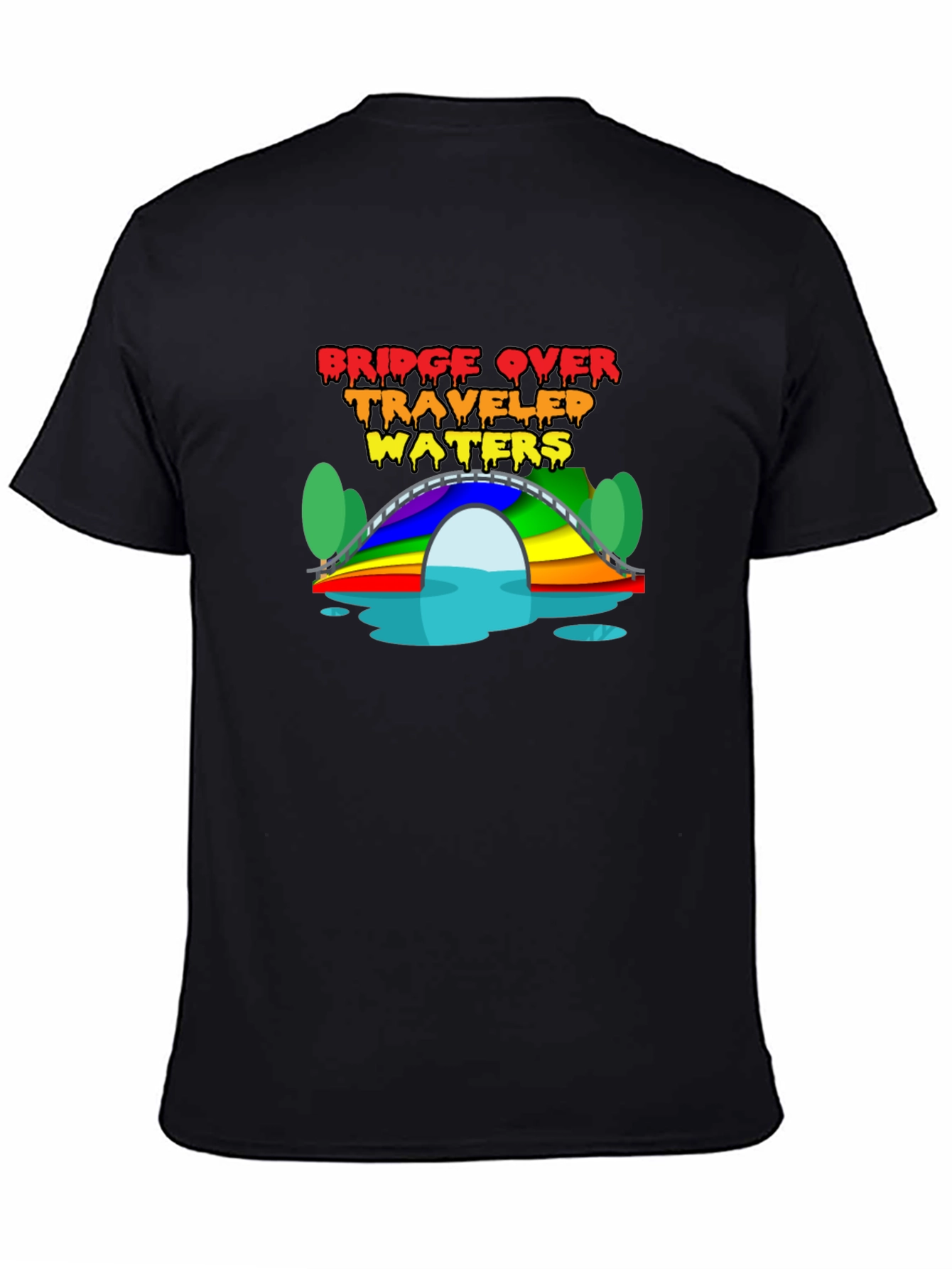 Black Bridge Over Traveled Waters T-Shirt view 4