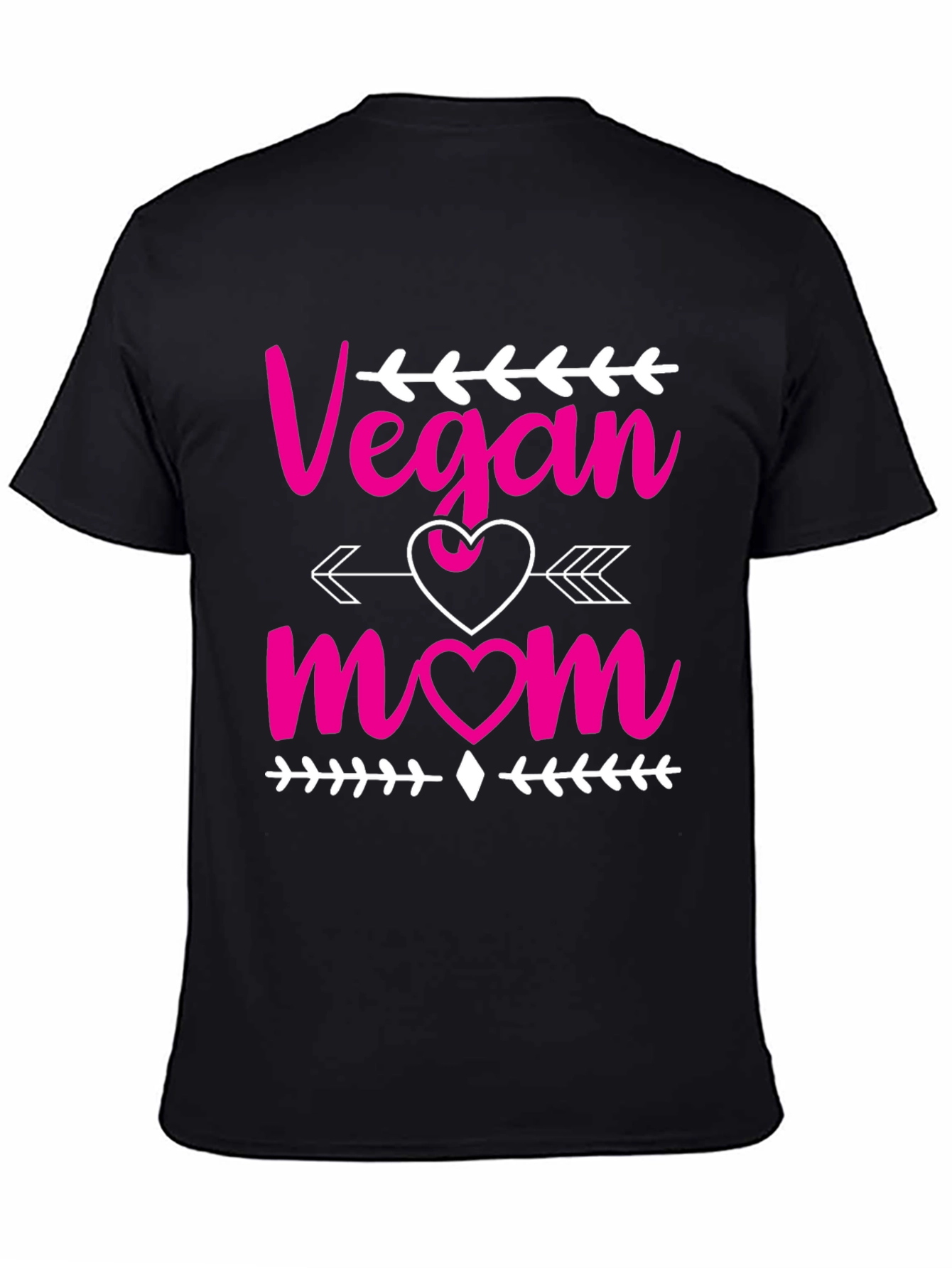 Black Vegan Mom Graphic T-Shirt - Black view 4