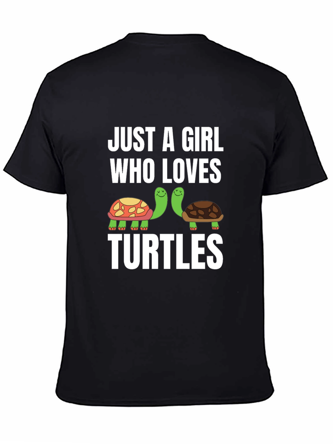 Black Just A Girl Who Loves Turtles Graphic Tee view 4
