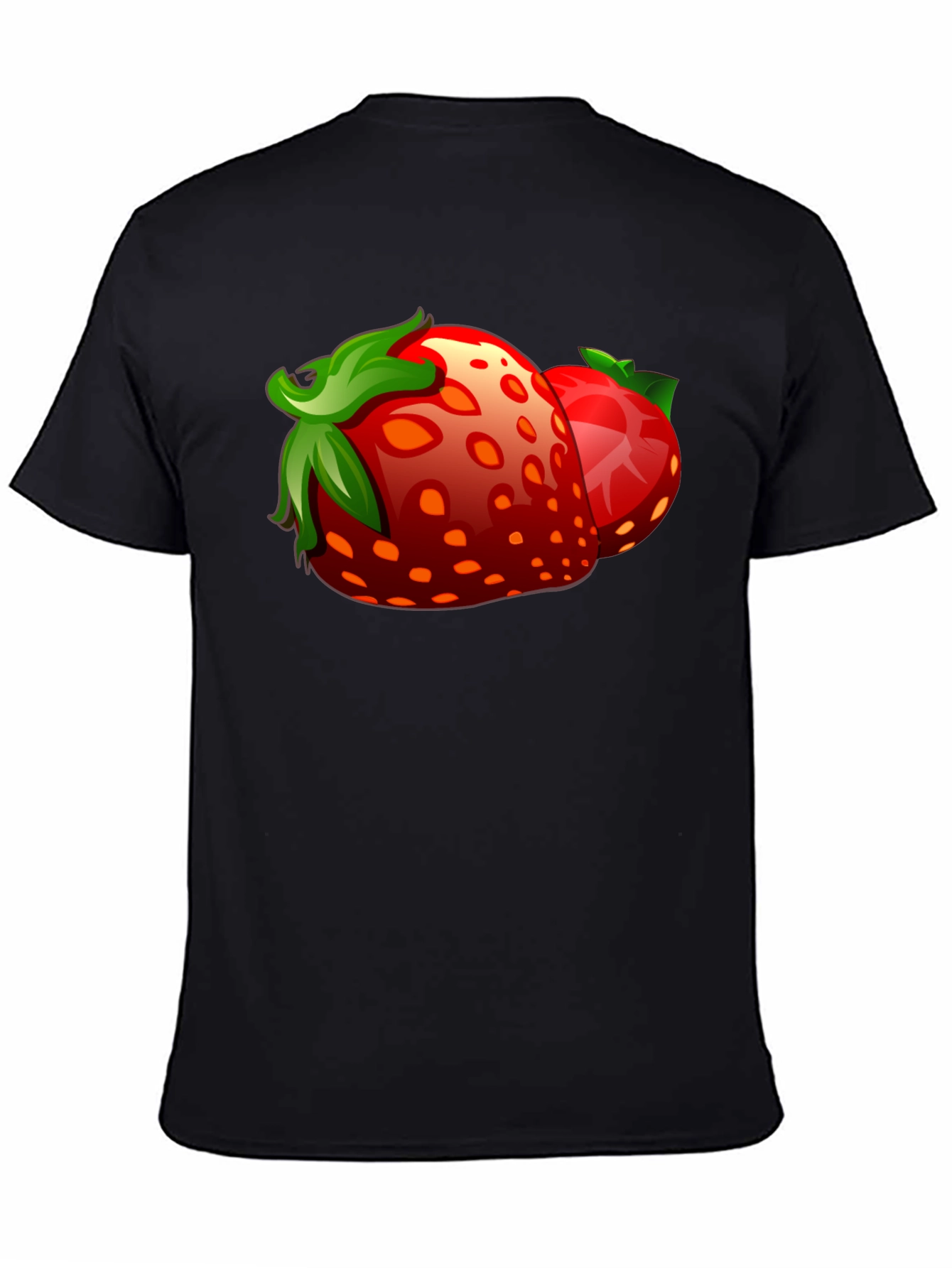 Black Strawberry Graphic Black T-Shirt view 4