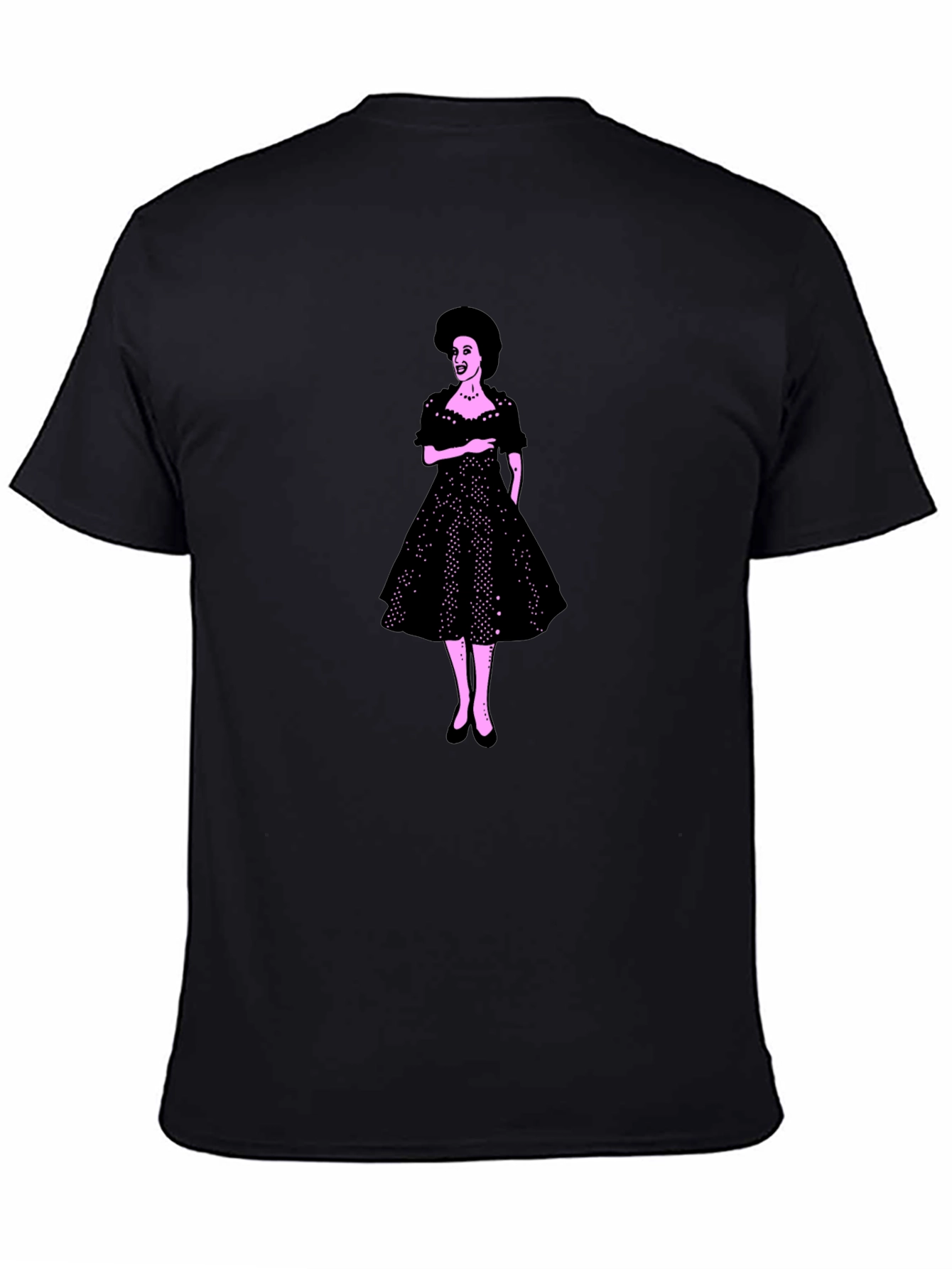 Black Retro Dress Graphic Tee - Classic Style view 4