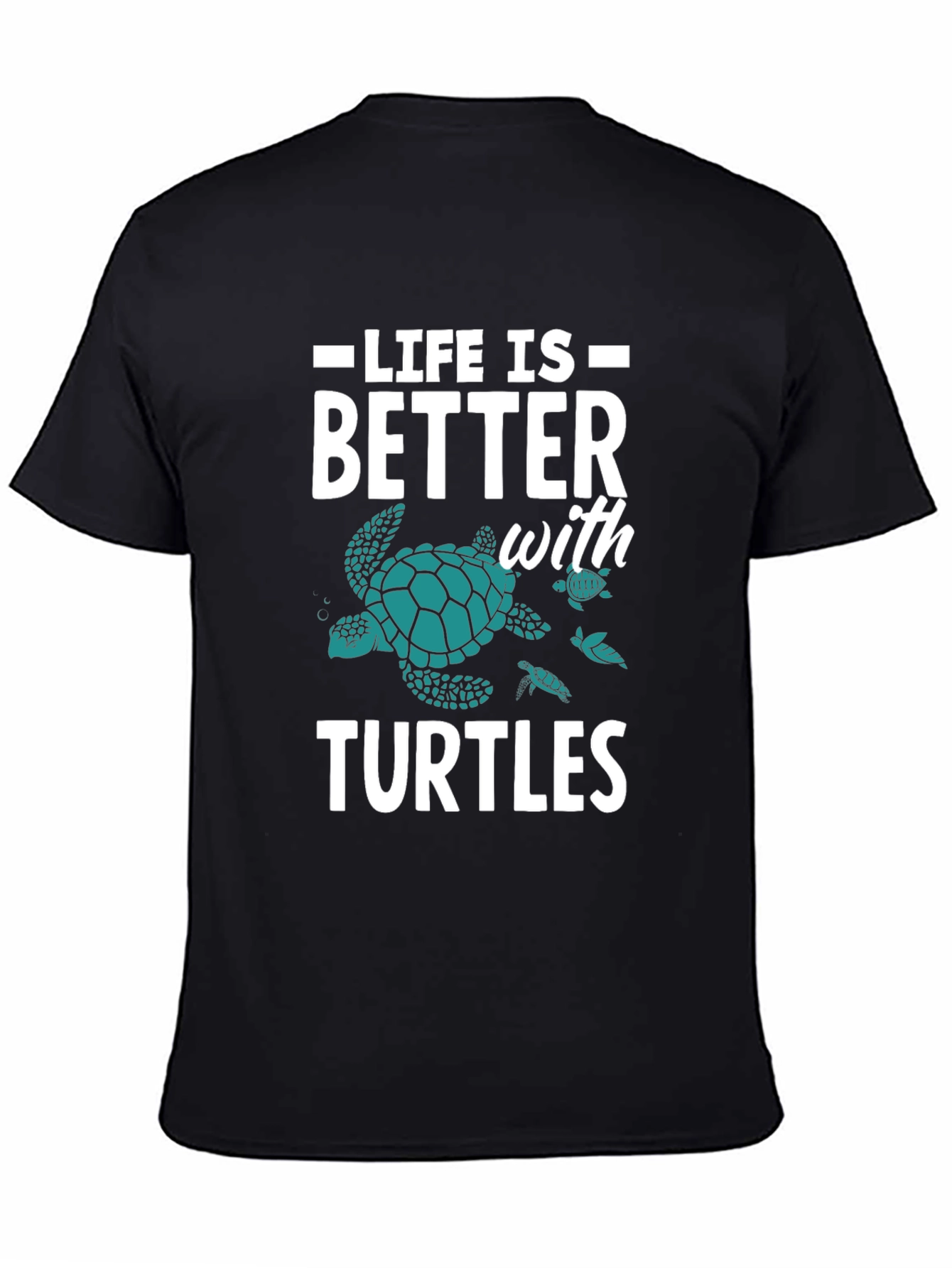 Black Life is Better with Turtles Graphic Tee view 4