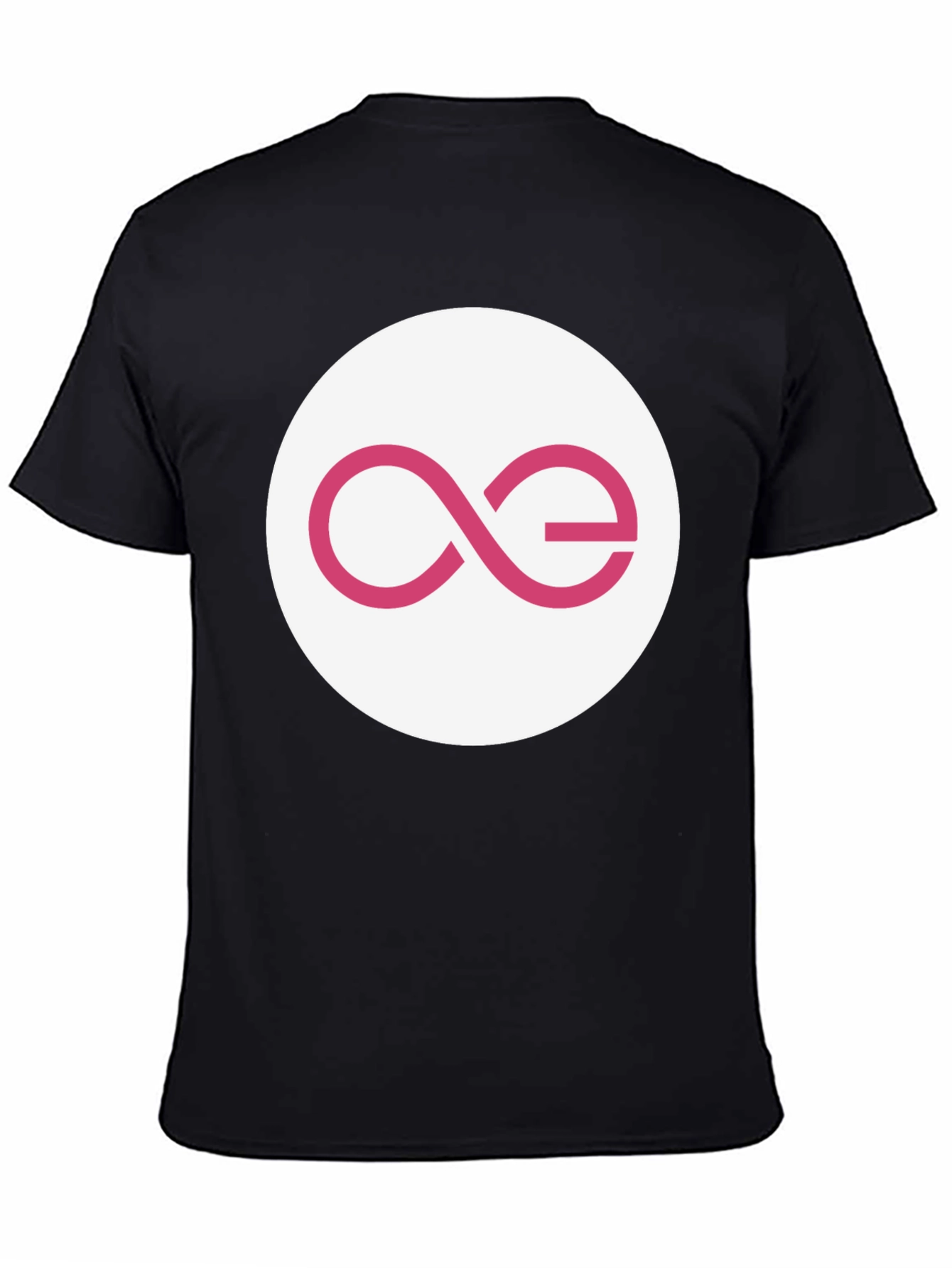 Black Black T-Shirt with Abstract Pink Logo Design view 4