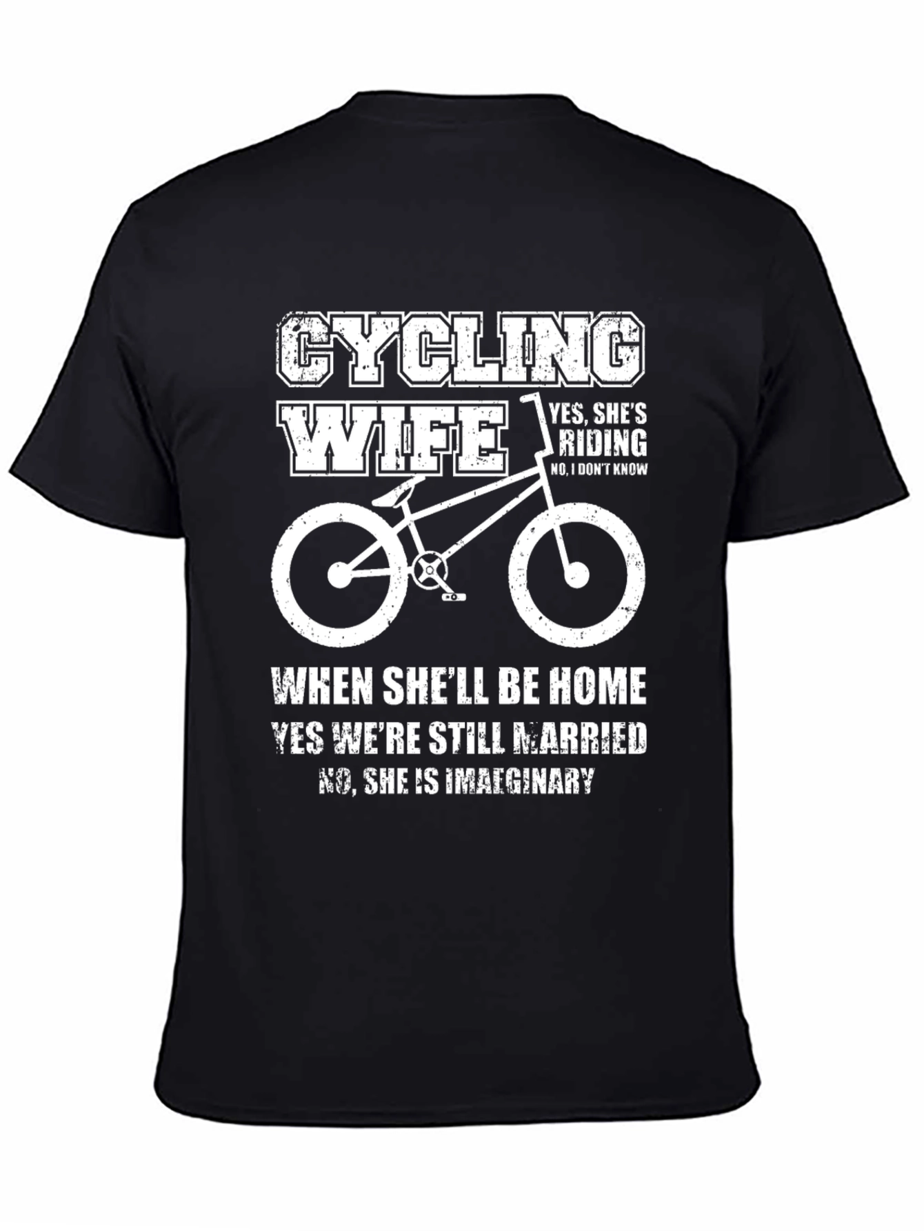 Black Cycling Wife Funny T-Shirt view 4