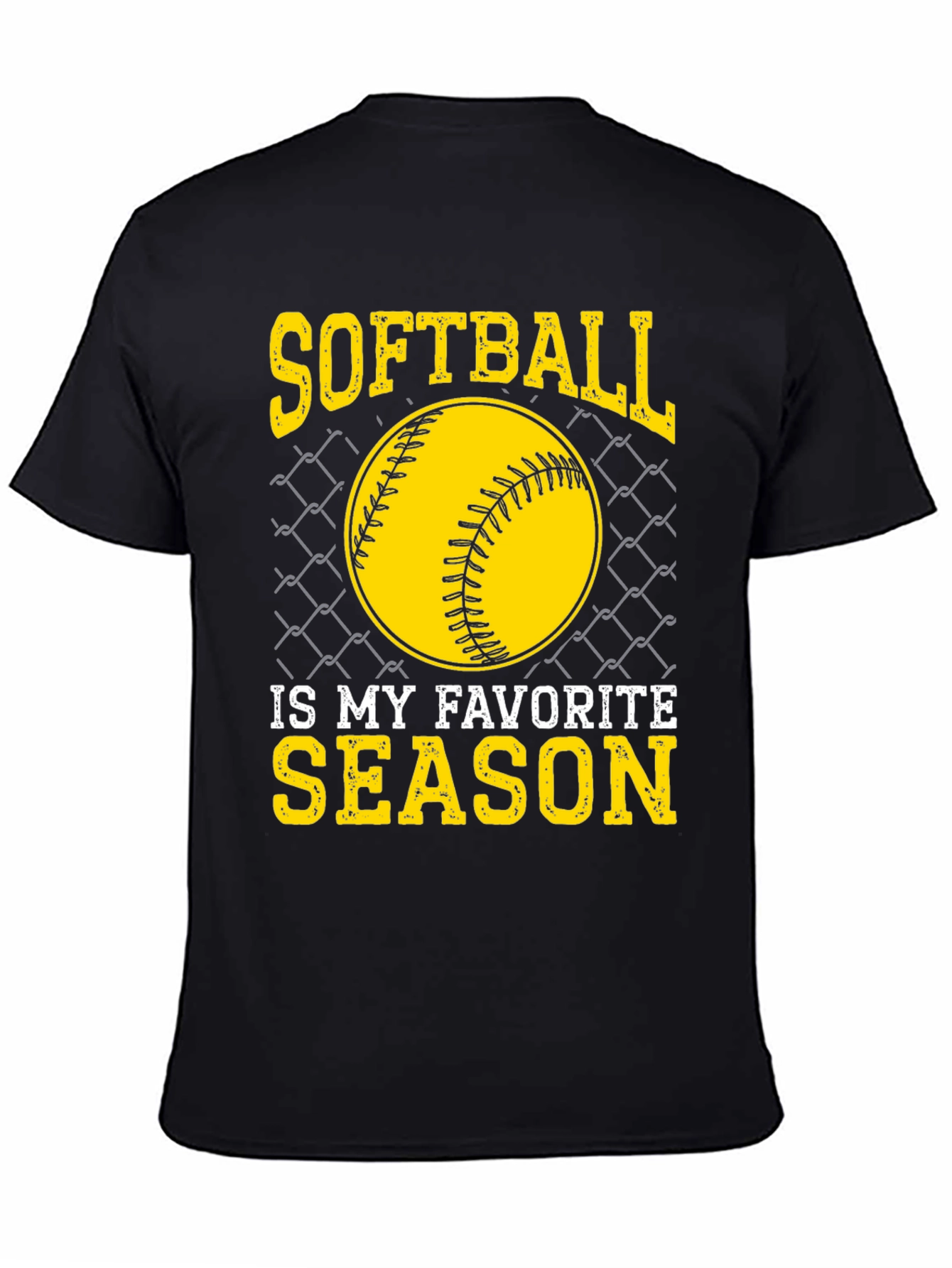Black Softball Is My Favorite Season T-Shirt view 4