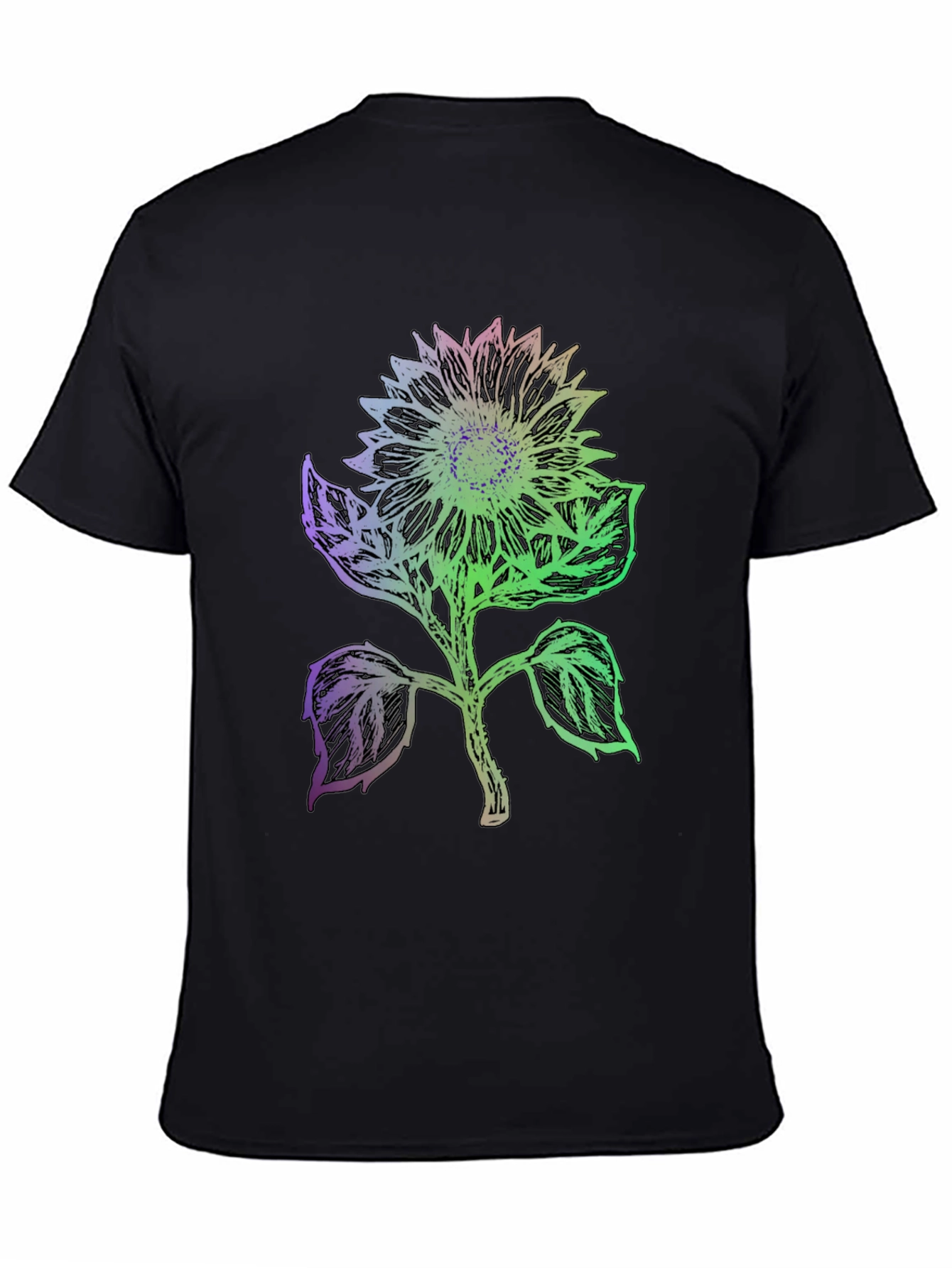 Black Sunflower Graphic Tee - Black Cotton Blend view 4