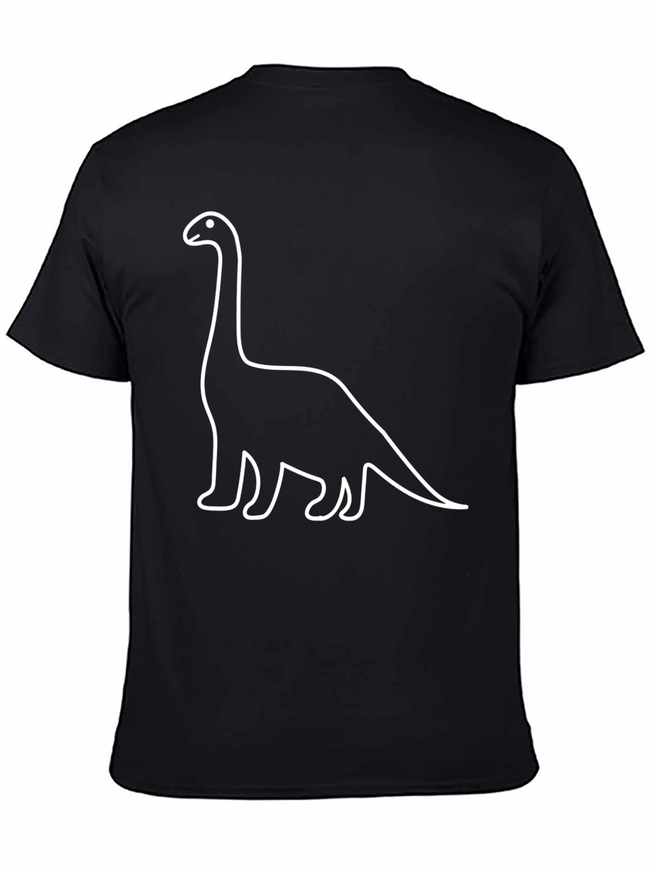 Black Dino Outline T-Shirt - Classic Black Tee view 4