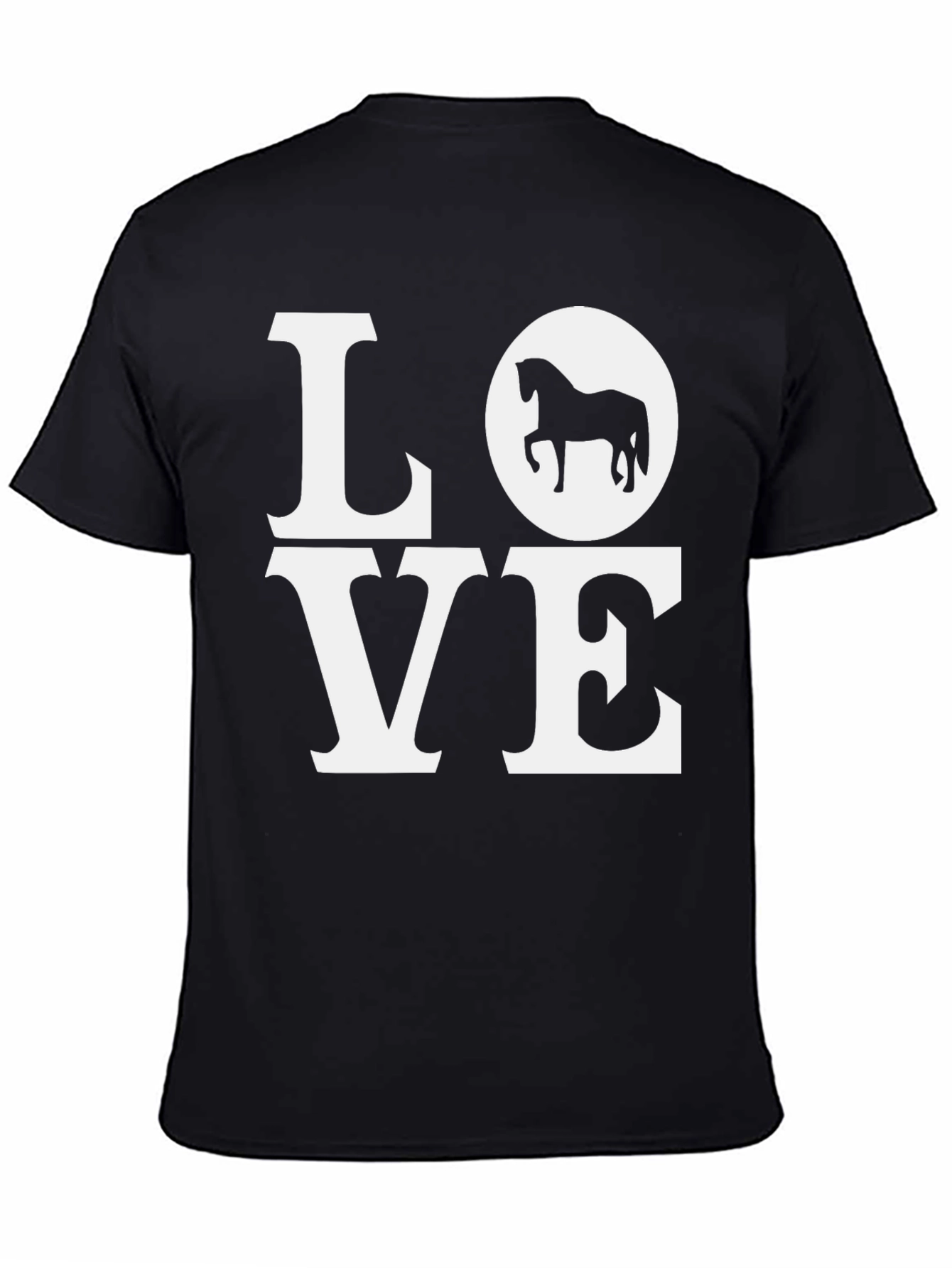 Black Love Horses Black Graphic Tee view 4