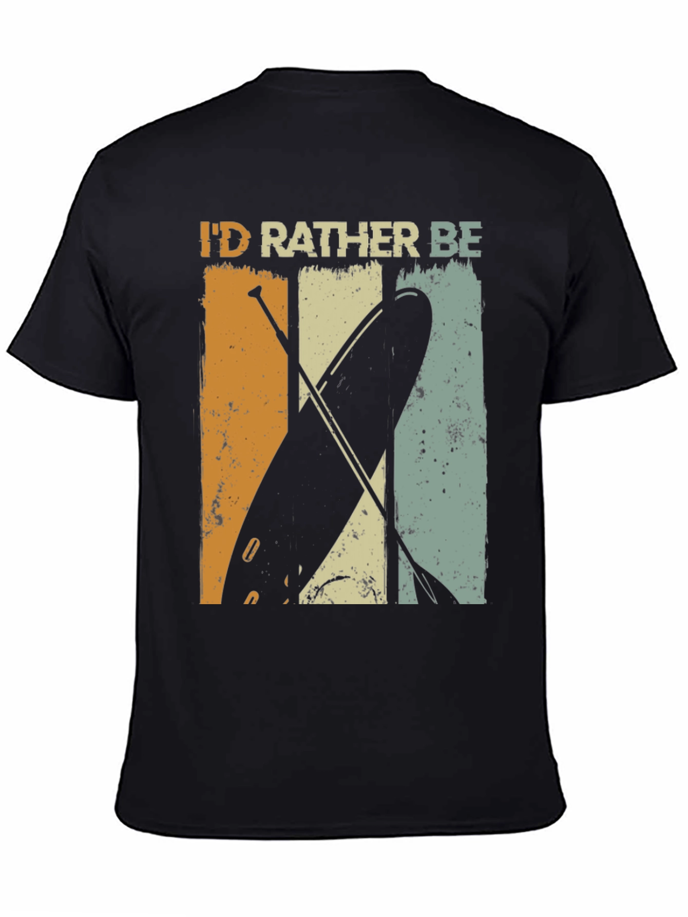Black I'd Rather Be Paddle Boarding T-Shirt - Vintage Style view 4