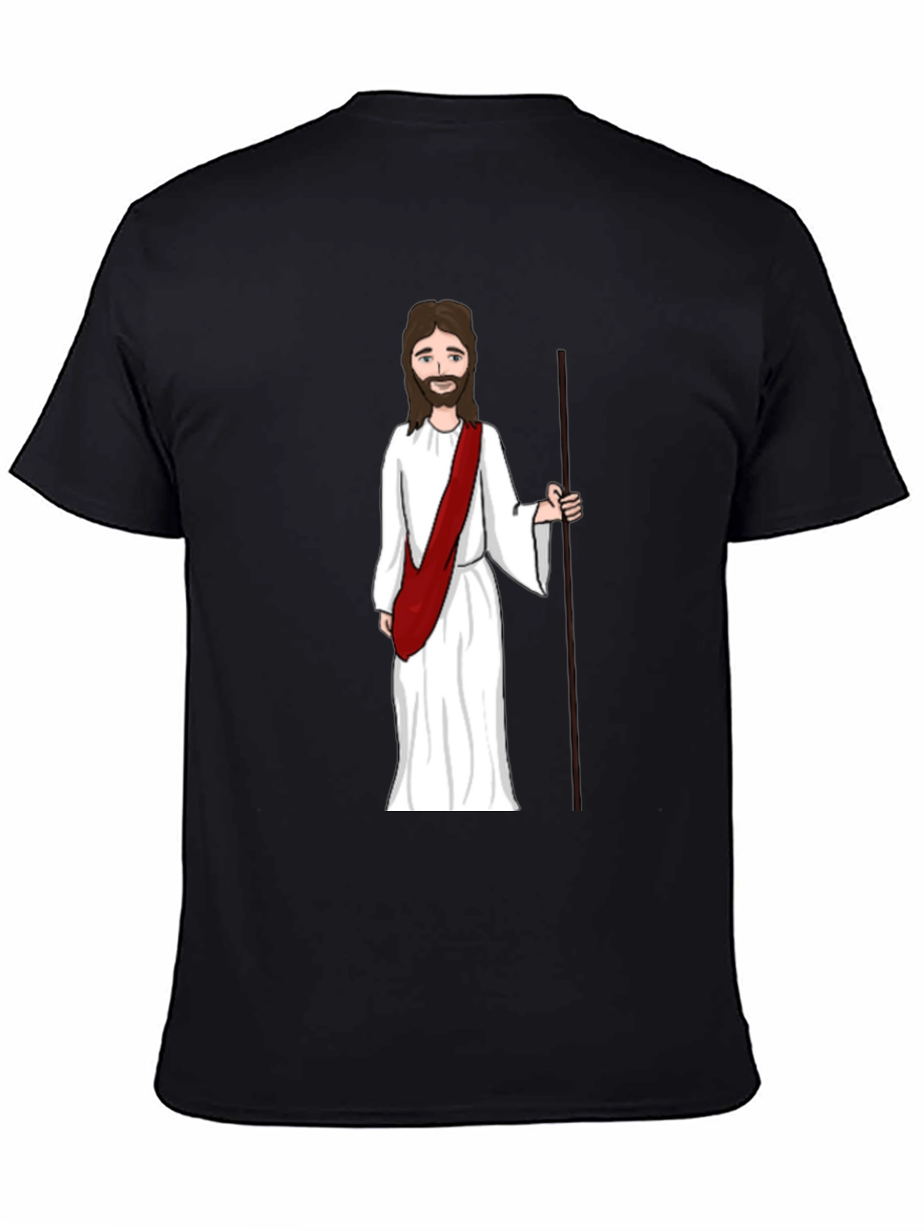 Black Jesus Cartoon Black T-Shirt view 4