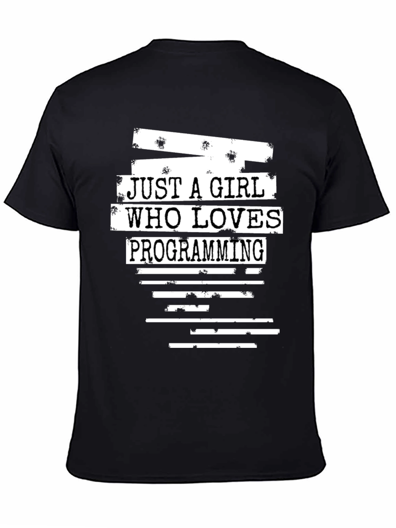 Black Just A Girl Who Loves Programming Graphic T-Shirt view 4