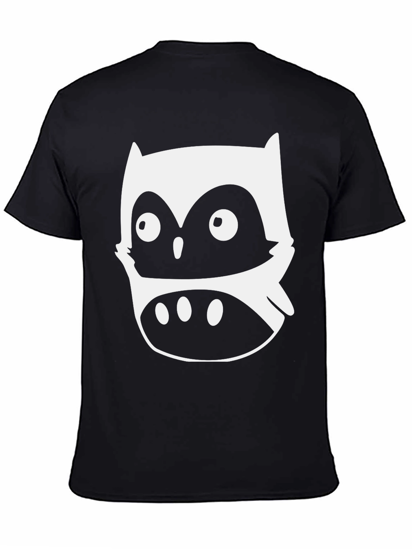 Black Cool Owl Graphic Tee - Black view 4