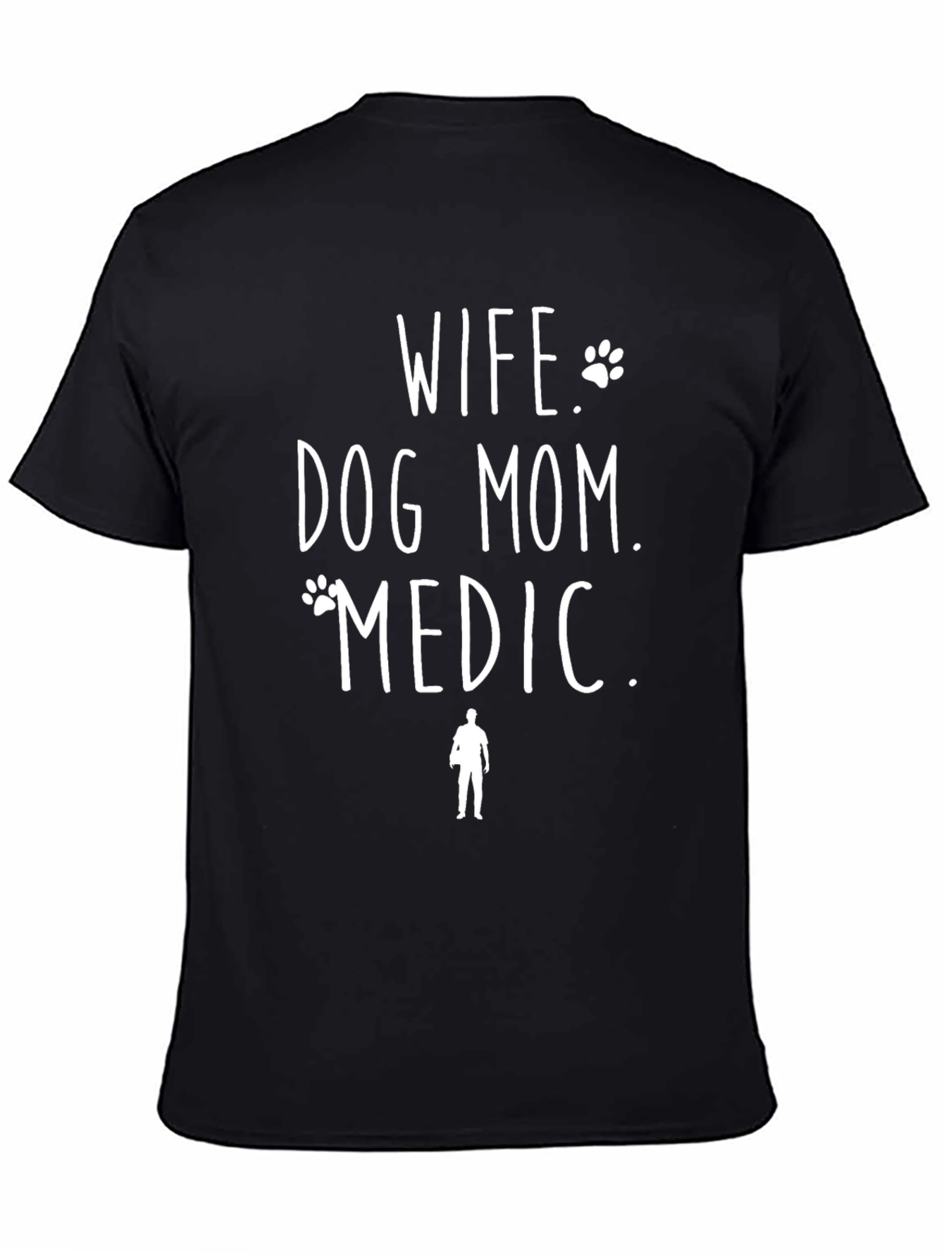 Black Wife Dog Mom Medic T-Shirt Black view 4