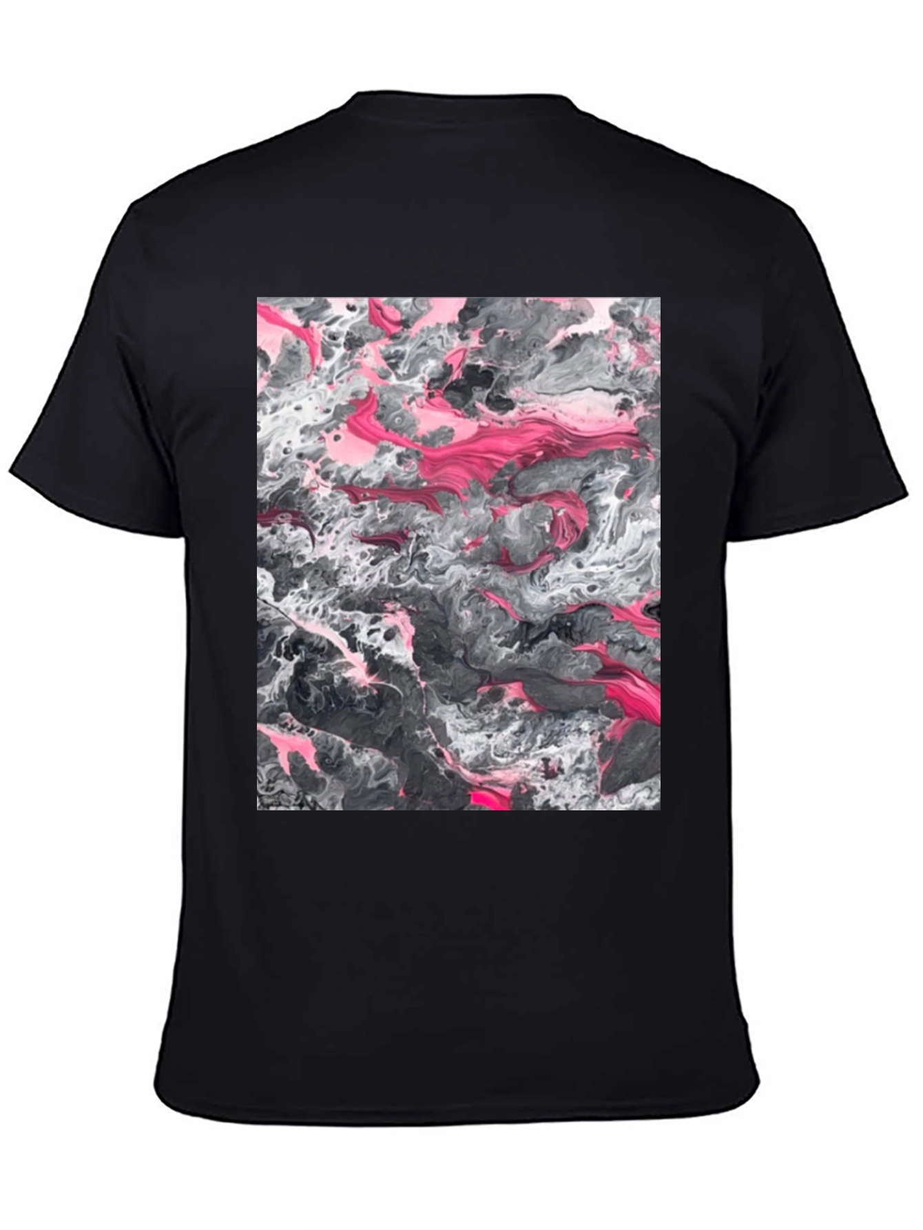 Black Abstract Art Print Black T-Shirt view 4