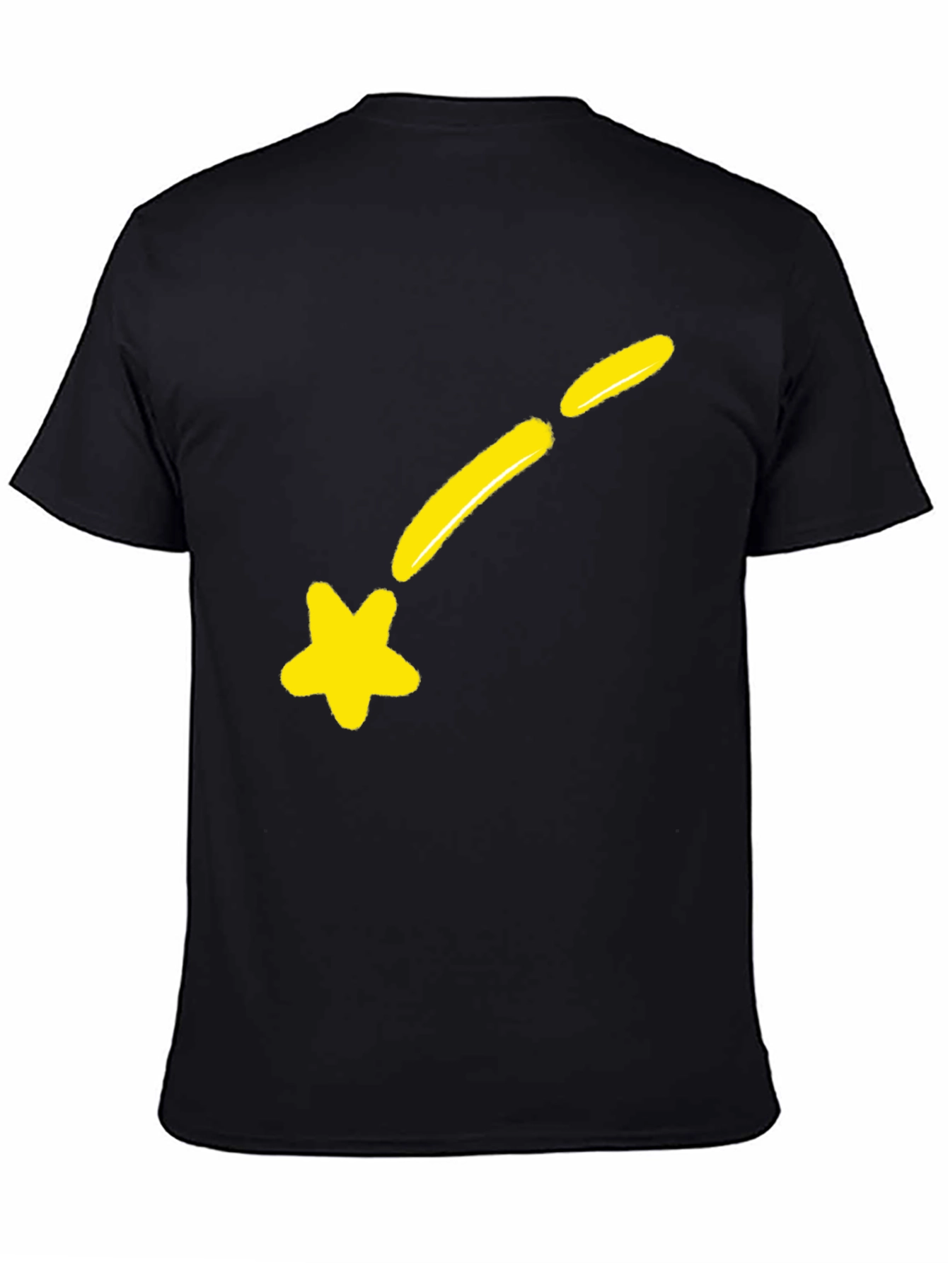 Black Shooting Star Graphic Tee - Black Cotton Blend view 4