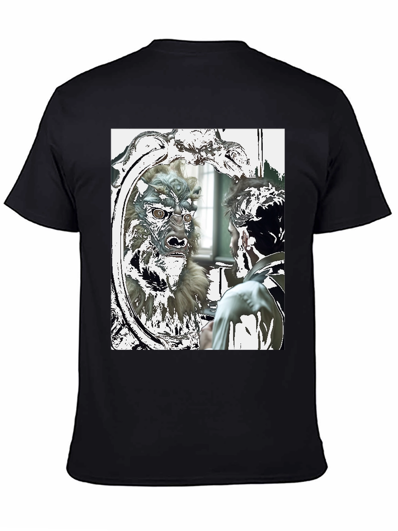 Black Monster Reflection Graphic Tee view 4