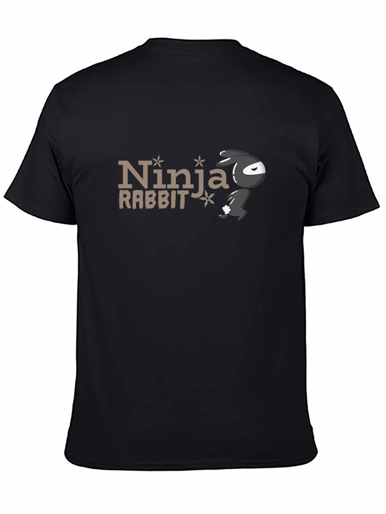 Black Ninja Rabbit Black T-Shirt view 4