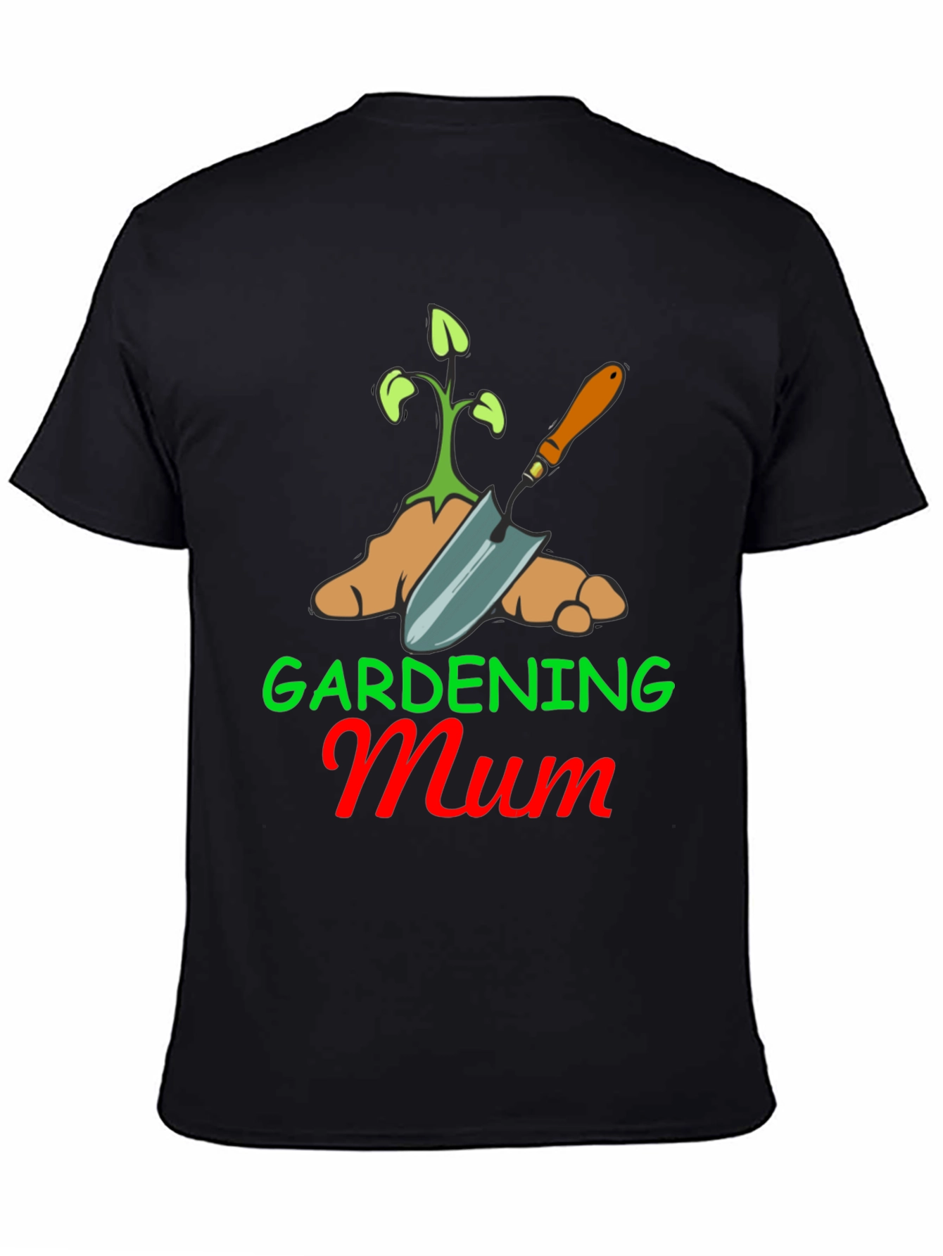 Black Gardening Mum T-Shirt - Black Cotton Blend view 4