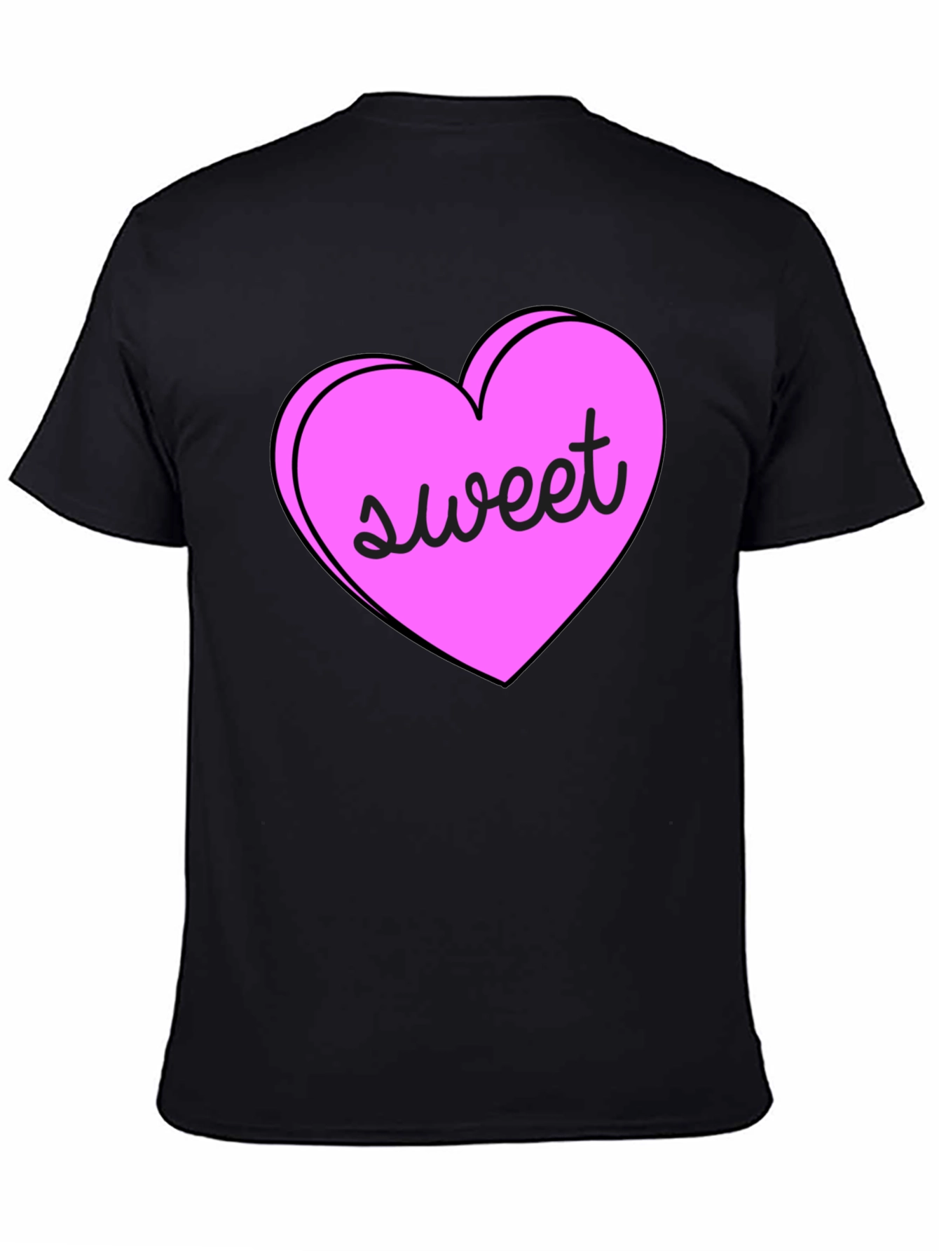 Black Sweet Heart Valentine's Day T-Shirt view 4