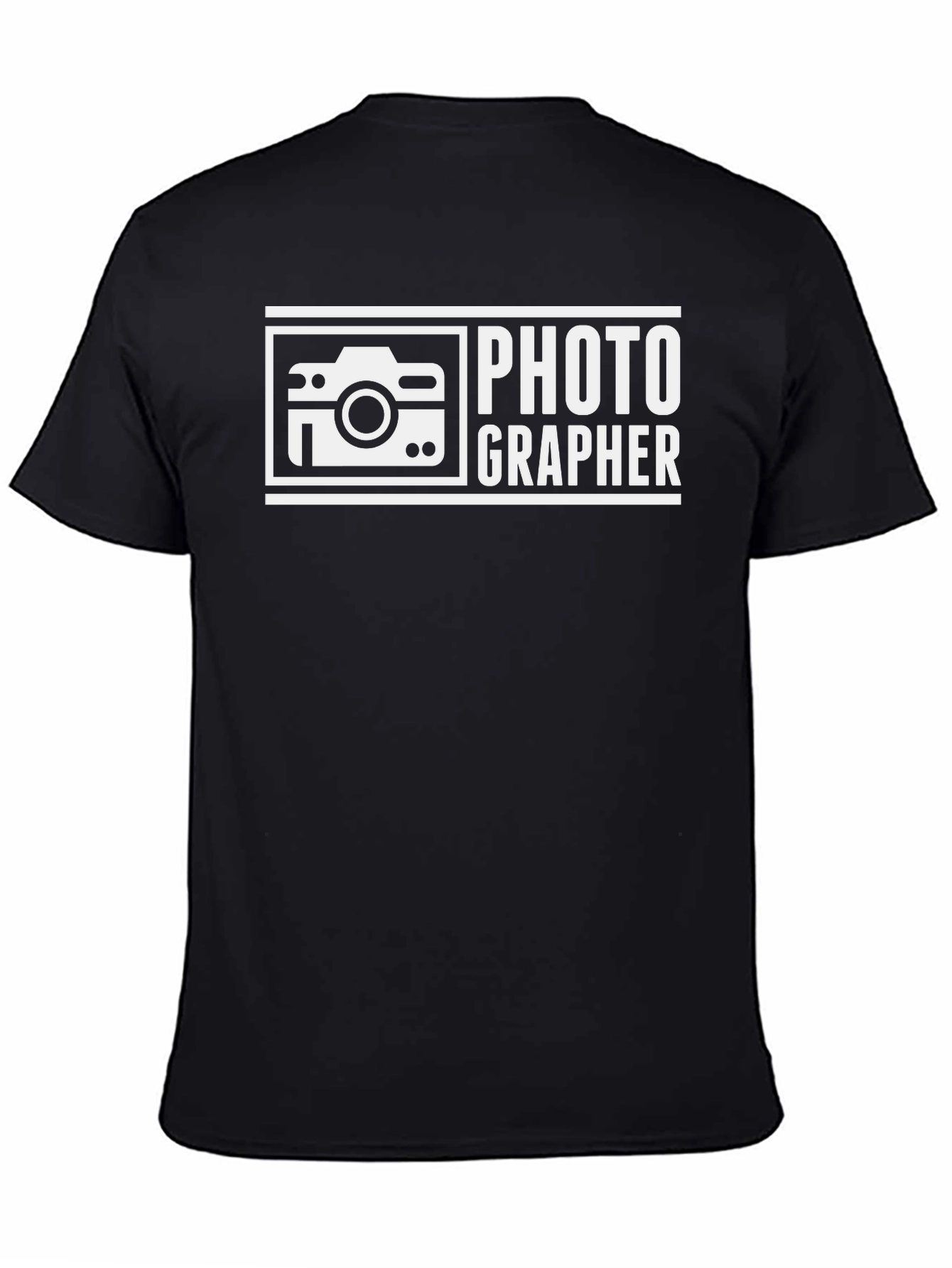 Black Photographer Graphic T-Shirt - Black Crew Neck view 4