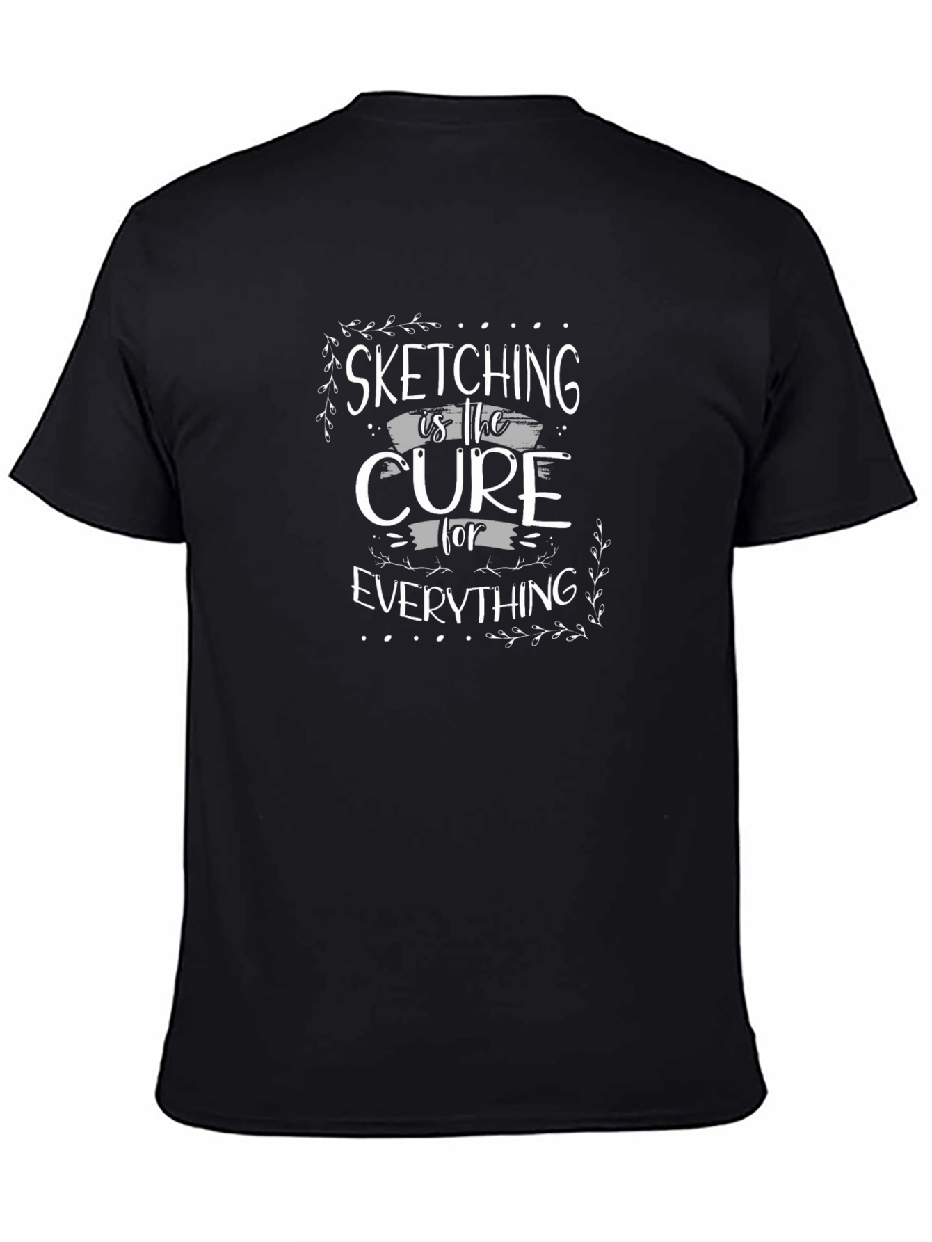 Black Sketching is the Cure T-Shirt - Unisex Graphic Tee view 4